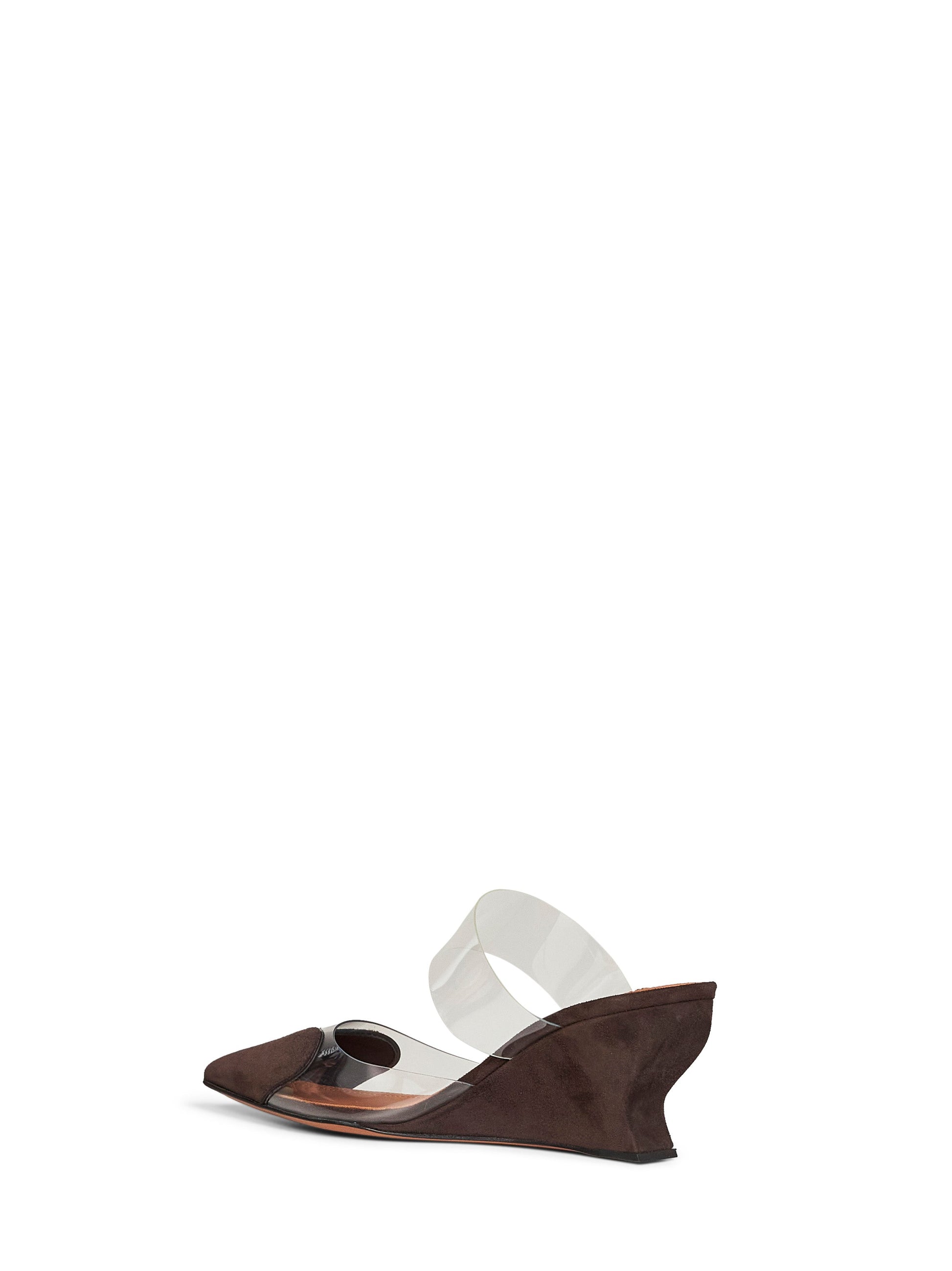 Alaïa Women Brown Le Coeur Wedge Mules ALAIA