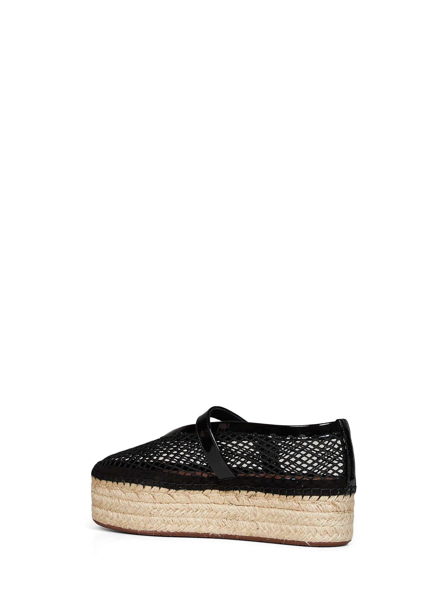 Alaïa Women Black Fishnet And Patent Leather Wedge Espadrilles ALAIA