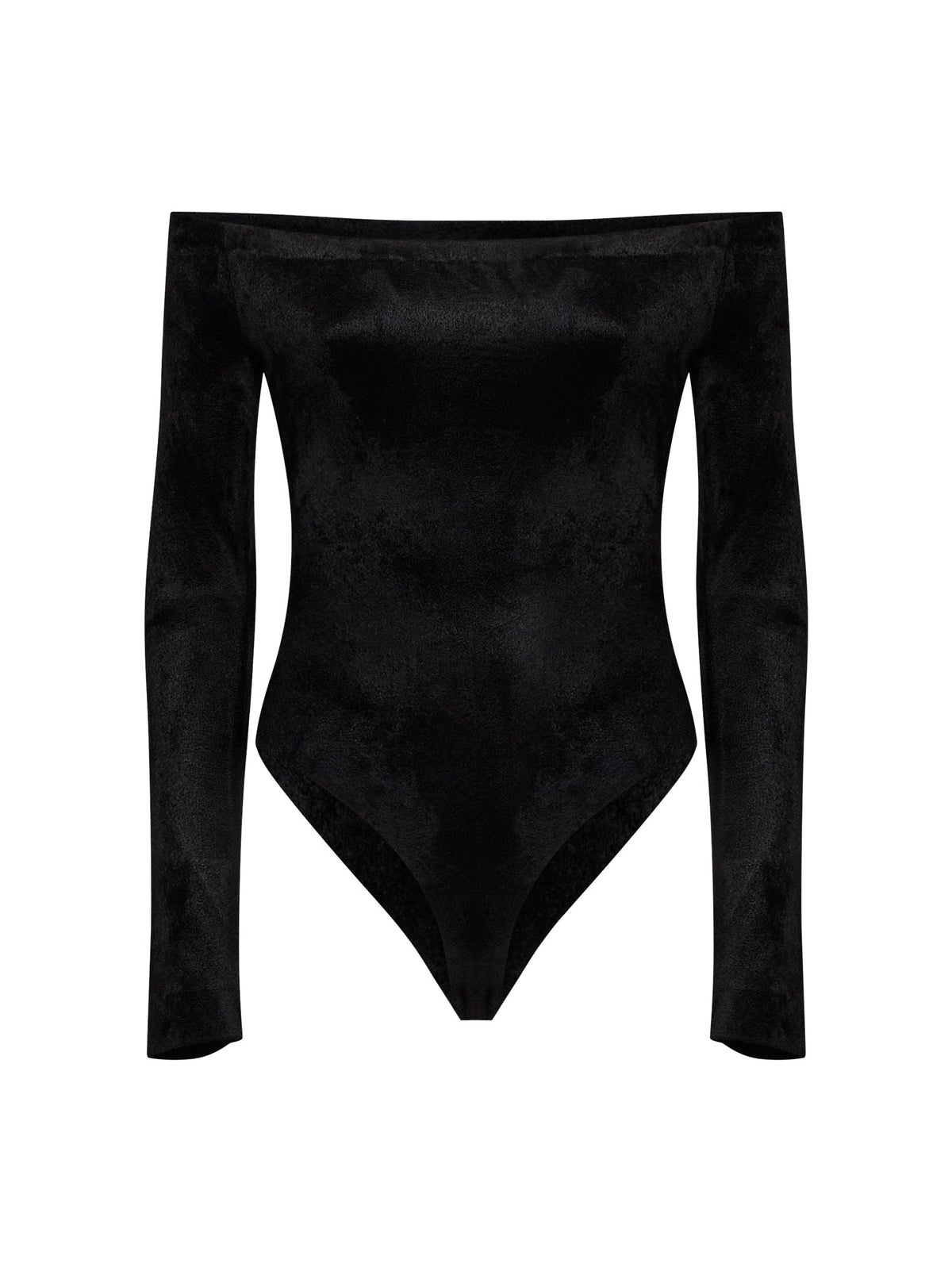 Alaïa Women Black Velvet Off-The-Shoulder Bodysuit ALAIA