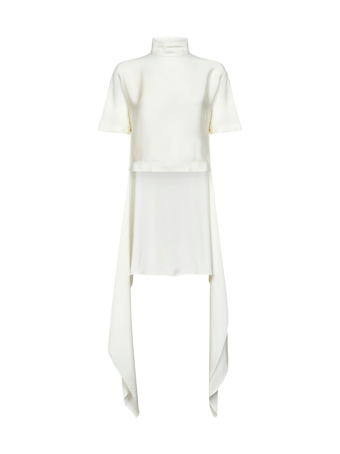 Alaïa Women Cream White Cady Asymmetric Top ALAIA