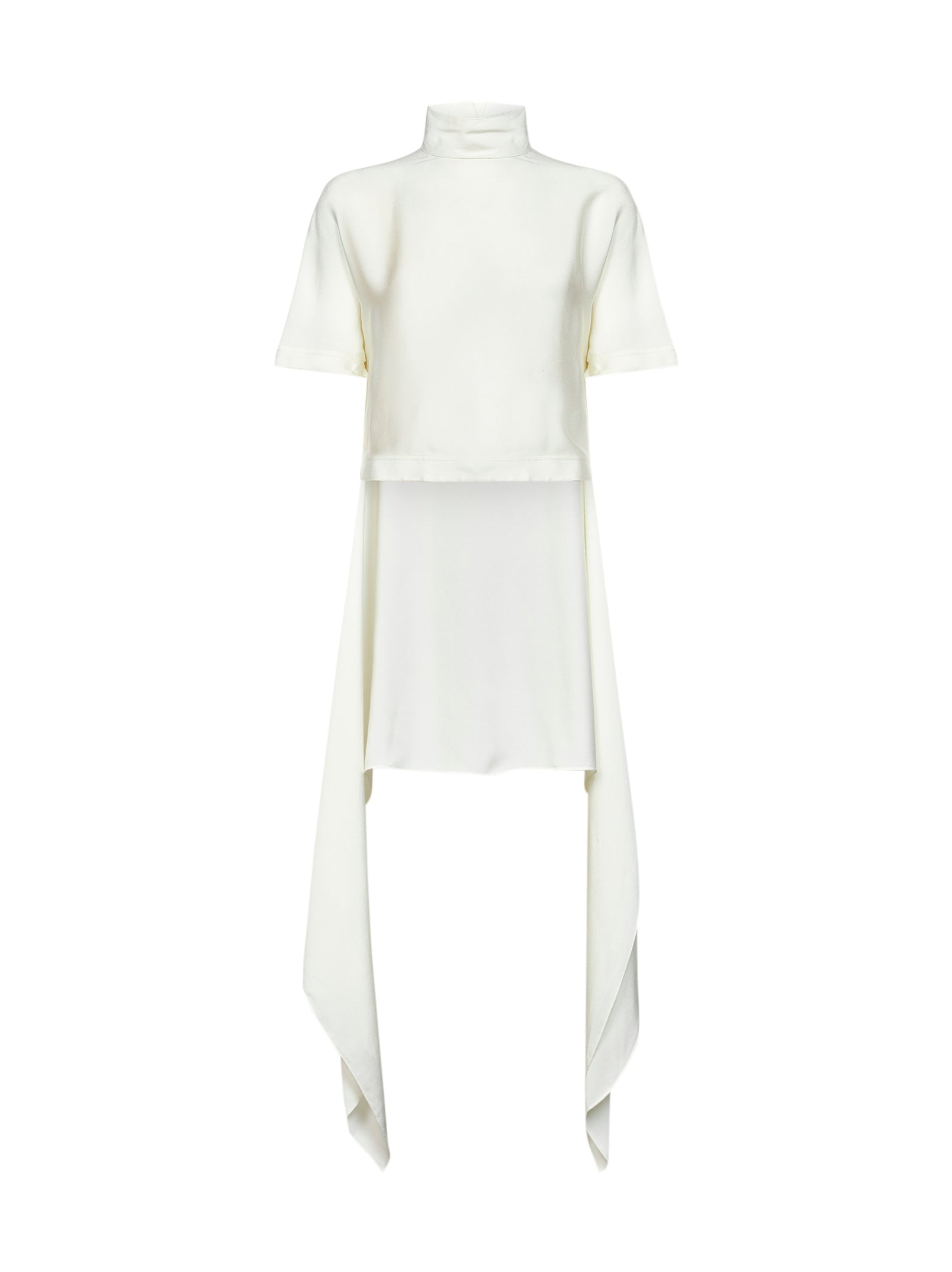 Alaïa Women Cream White Cady Asymmetric Top ALAIA