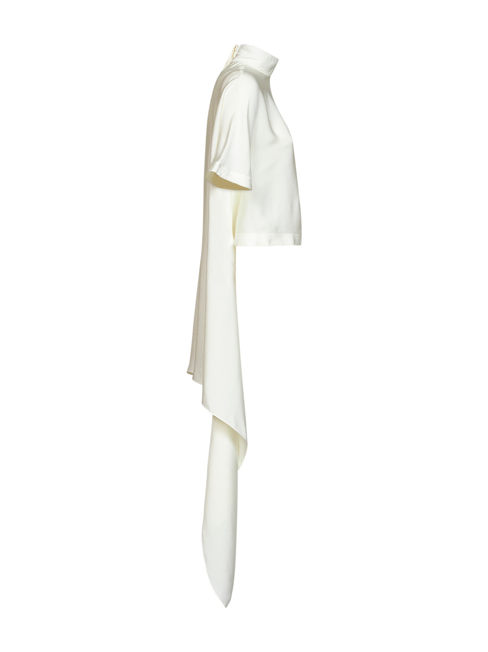 Alaïa Women Cream White Cady Asymmetric Top ALAIA