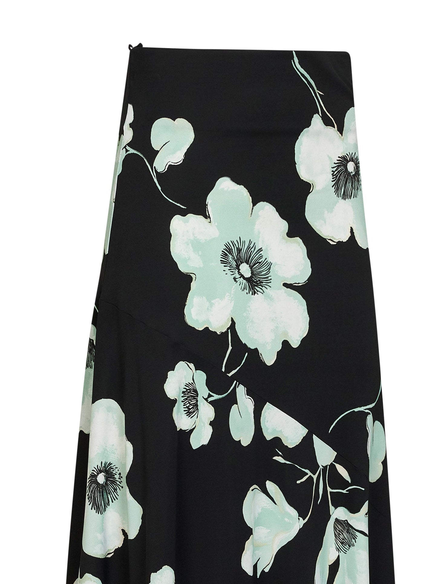 Alaïa Women Black And Aqua Printed Jersey Asymmetric Midi Skirt ALAIA