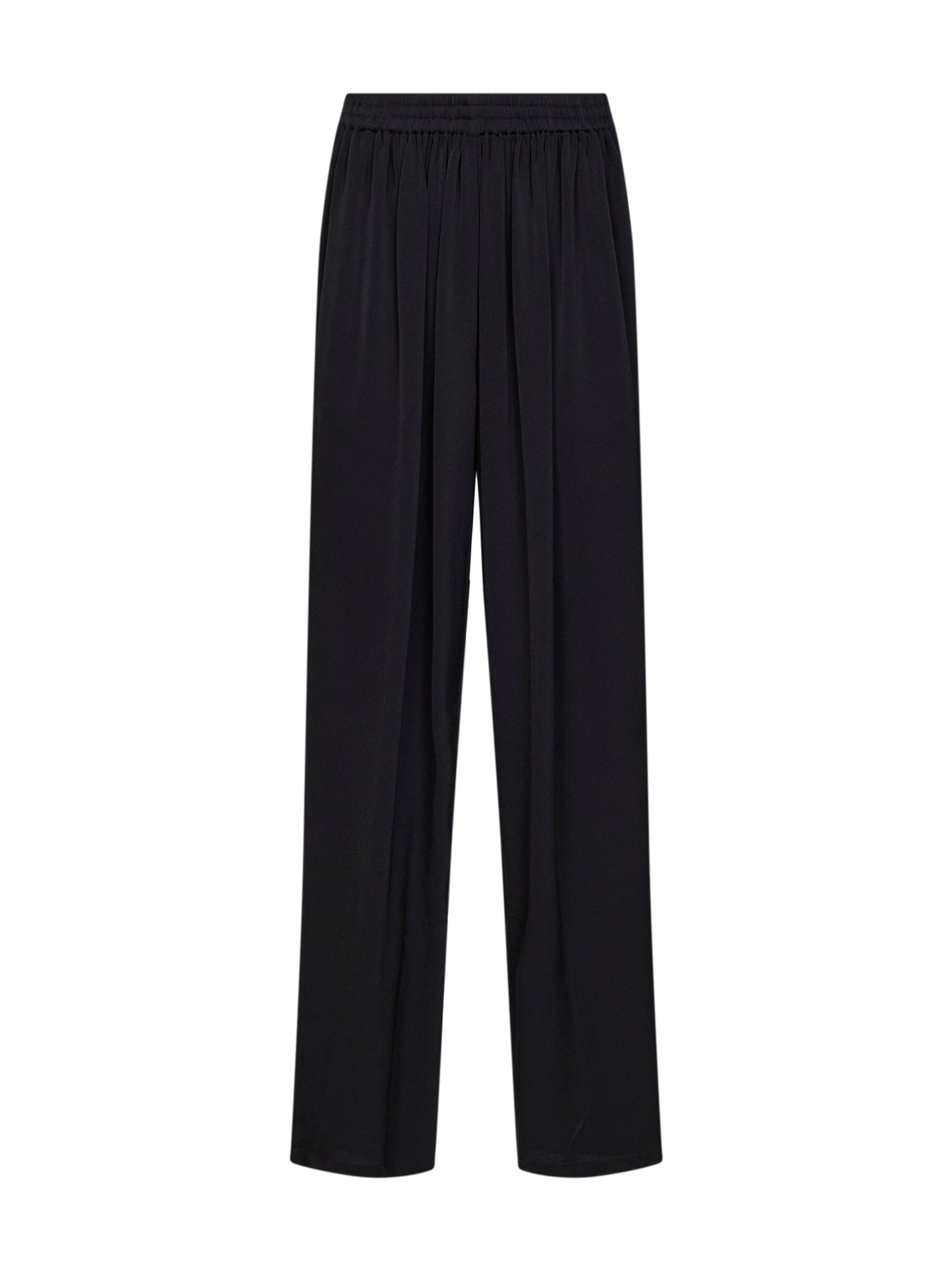 Alaïa Women Black Cady Straight Trousers With Contrasting Bands ALAIA
