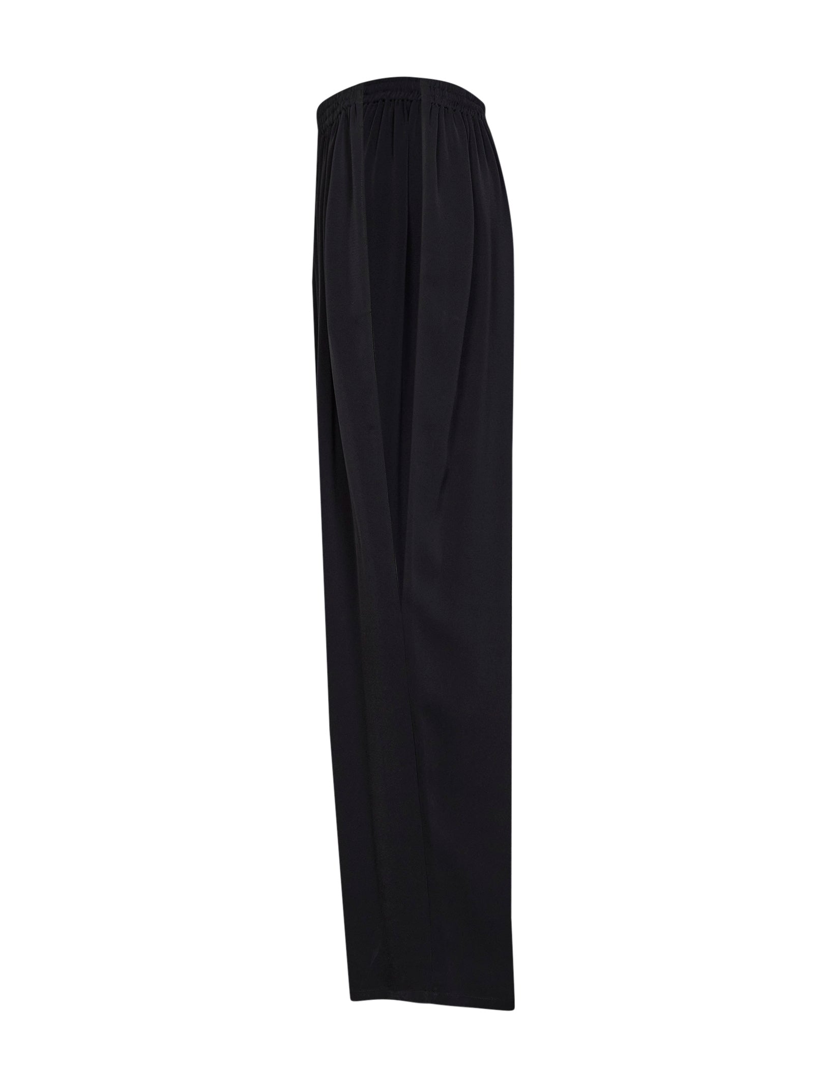 Alaïa Women Black Cady Straight Trousers With Contrasting Bands ALAIA