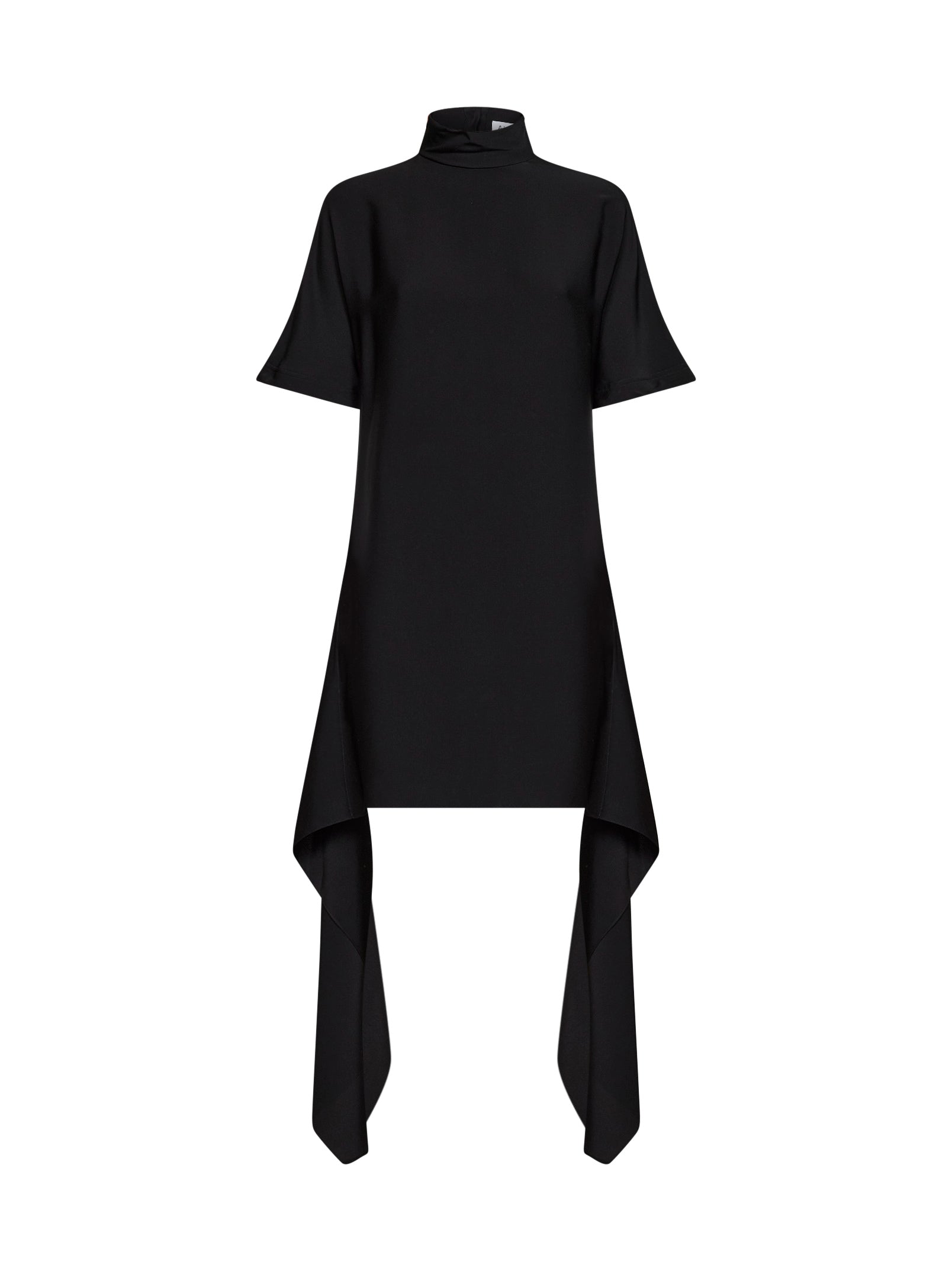Alaïa Women Black Viscose Asymmetric T-Shirt Mini Dress ALAIA