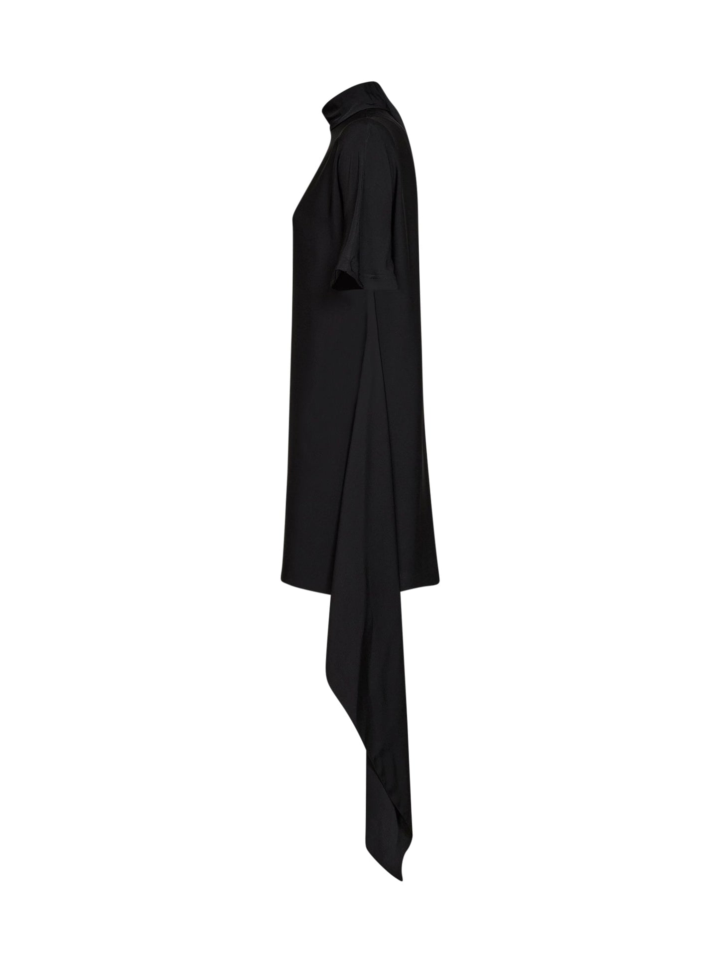 Alaïa Women Black Viscose Asymmetric T-Shirt Mini Dress ALAIA
