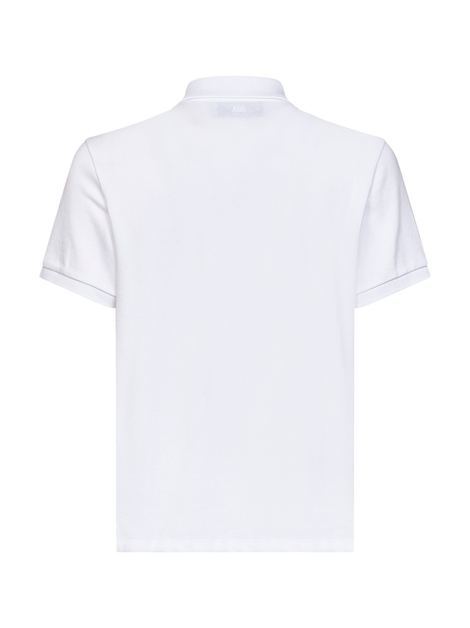 Ami Paris Men White Cotton Piqué Ami De Cœur Polo Shirt AMI PARIS