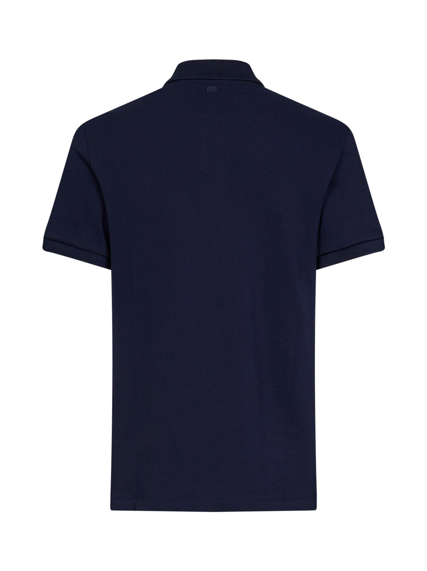 Ami Paris Men Midnight Blue Cotton Piqué Ami De Cœur Polo Shirt AMI PARIS