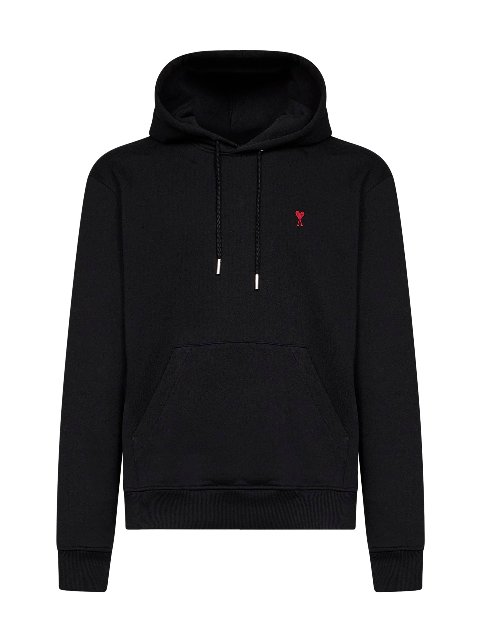 Ami Paris Men Black Cotton Ami De Cœur Hoodie AMI PARIS
