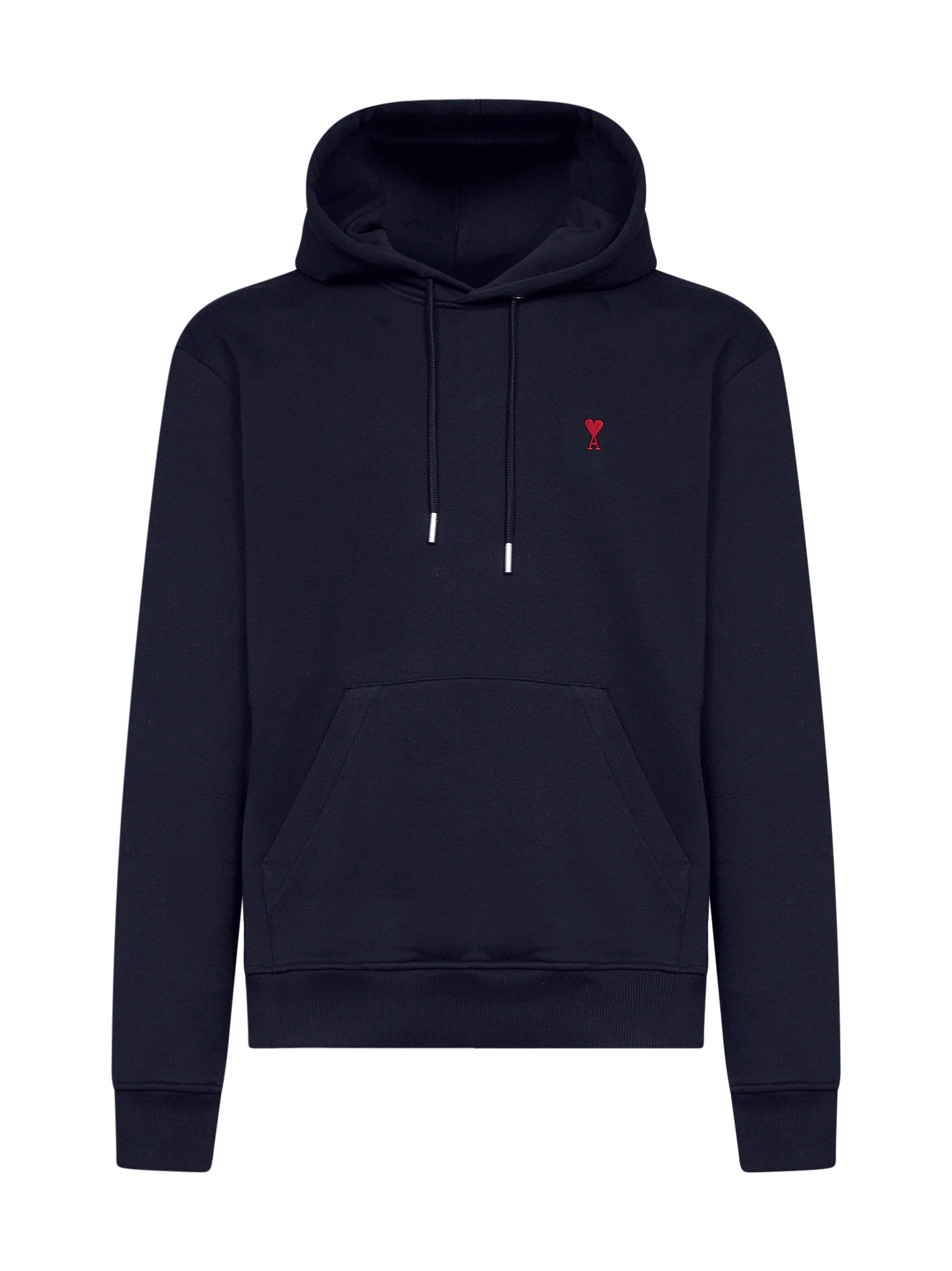 Ami Paris Men Midnight Blue Cotton Ami De Cœur Hoodie AMI PARIS