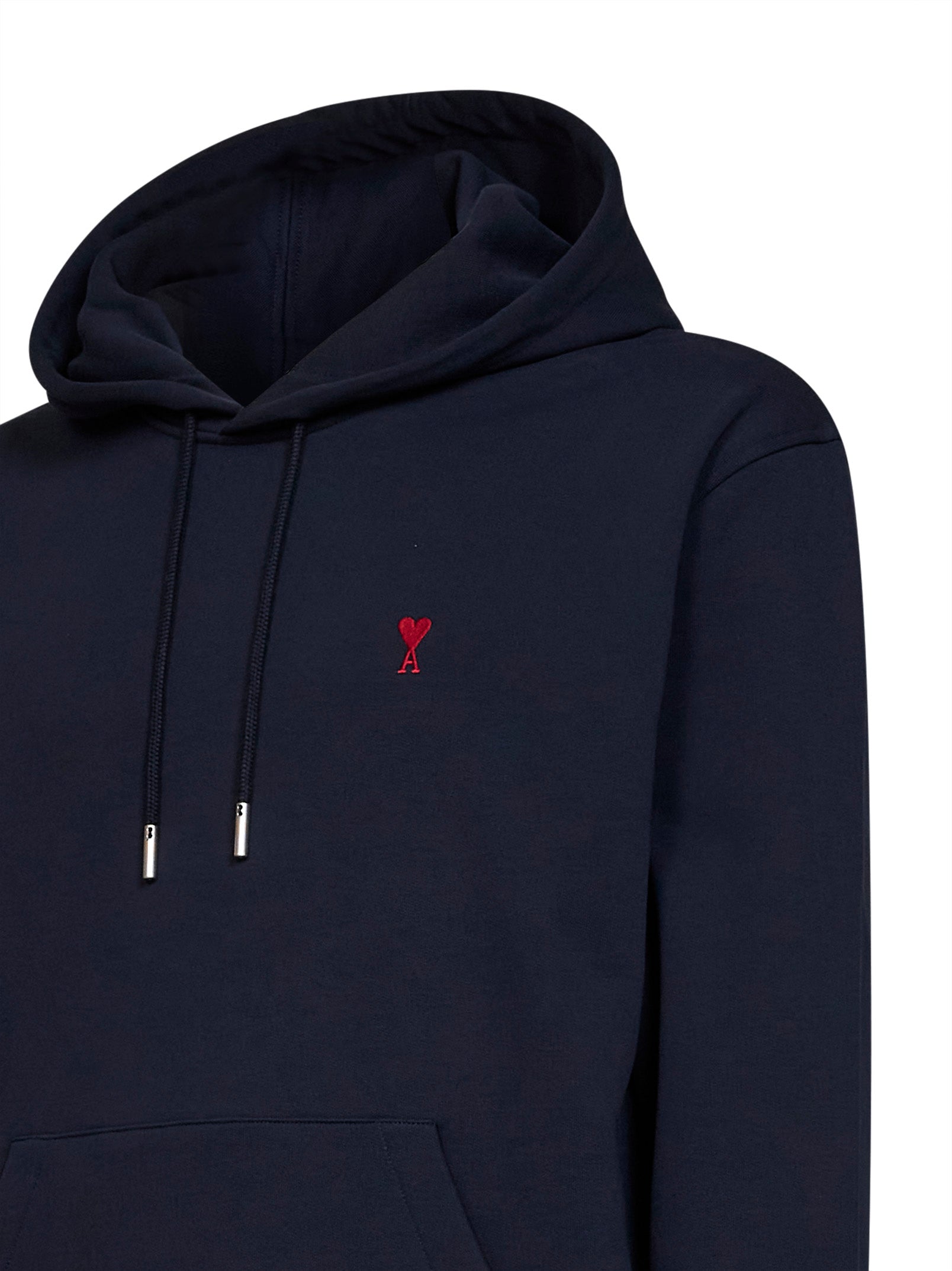 Ami Paris Men Midnight Blue Cotton Ami De Cœur Hoodie AMI PARIS