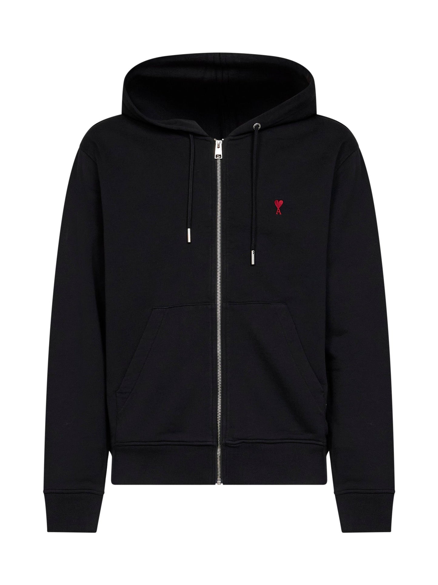 Ami Paris Men Black Cotton Ami De Cœur Zip-Up Hoodie AMI PARIS