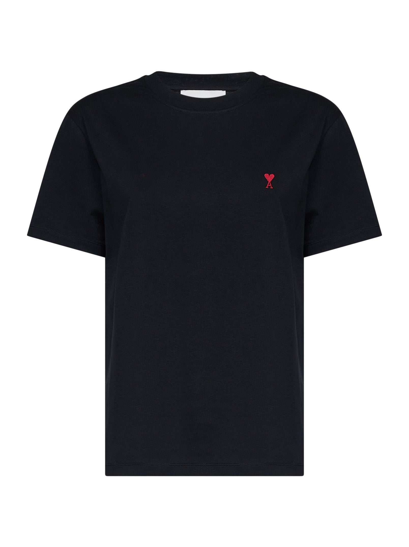 Ami Paris Women Black Cotton Jersey Ami De Cœur T-Shirt AMI PARIS