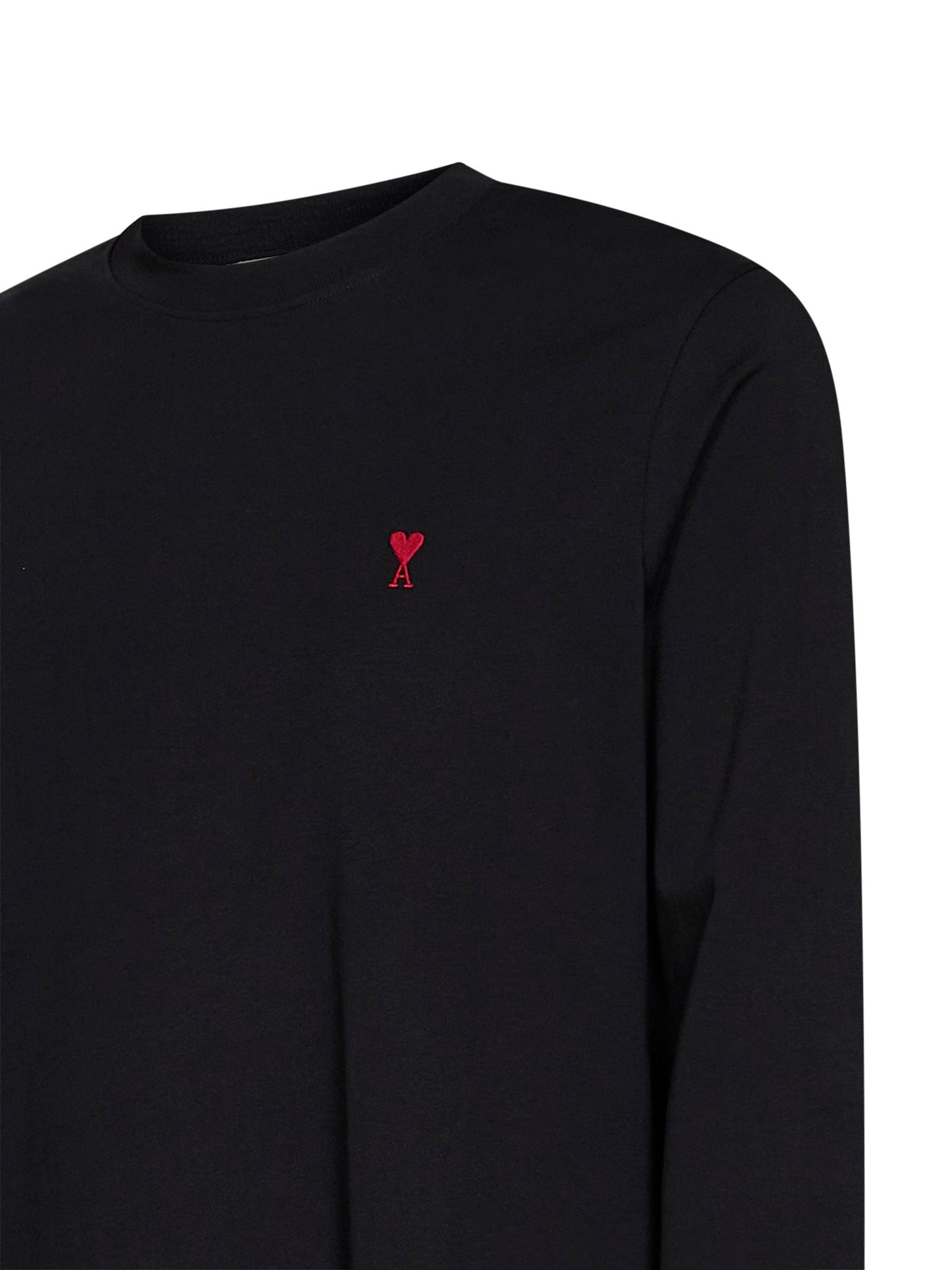 Ami Paris Men Black Cotton Ami De Cœur Long-Sleeved T-Shirt AMI PARIS