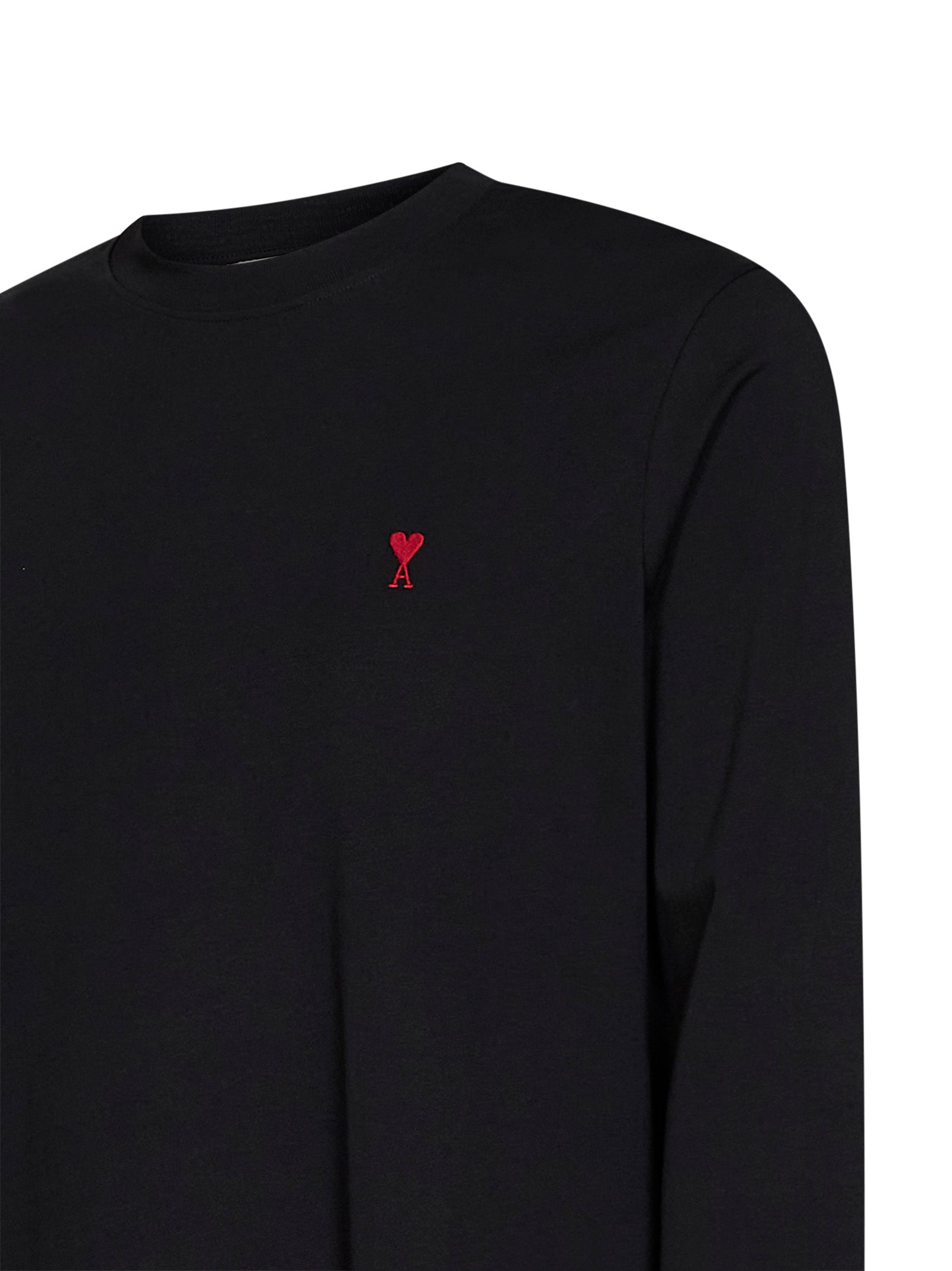 Ami Paris Men Black Cotton Ami De Cœur Long-Sleeved T-Shirt AMI PARIS
