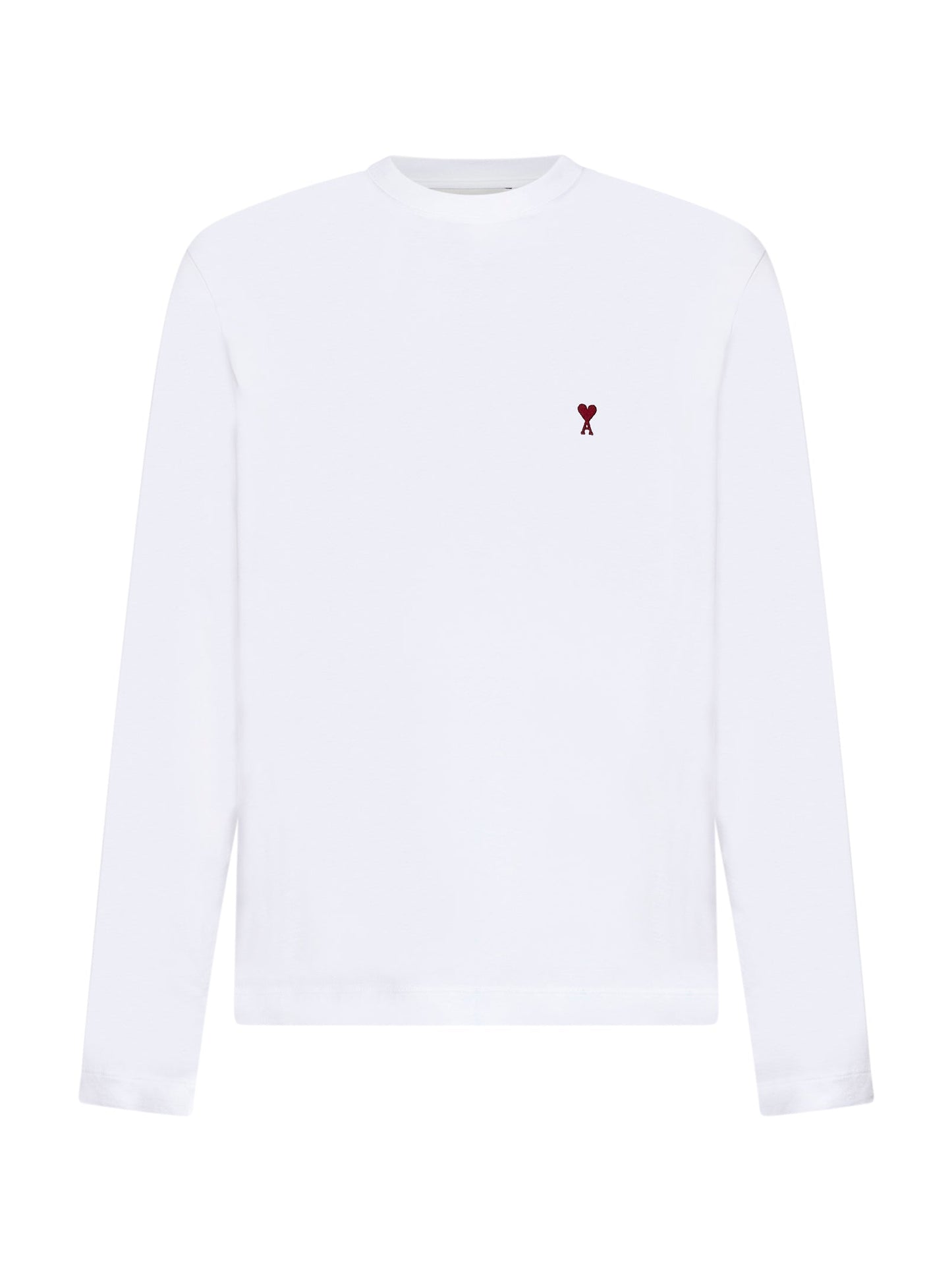 Ami Paris Men White Cotton Ami De Cœur Long-Sleeved T-Shirt AMI PARIS