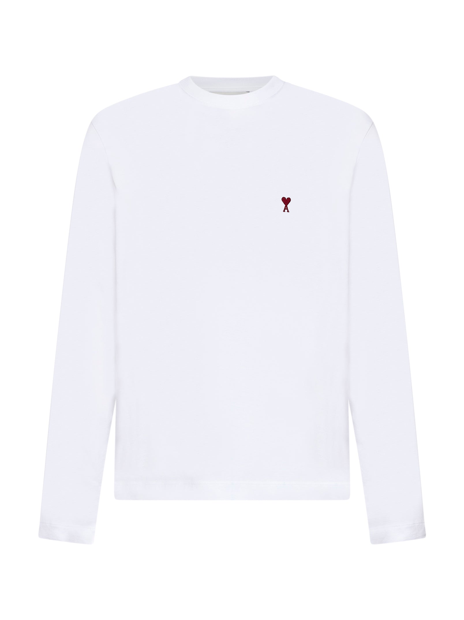 Ami Paris Men White Cotton Ami De Cœur Long-Sleeved T-Shirt AMI PARIS