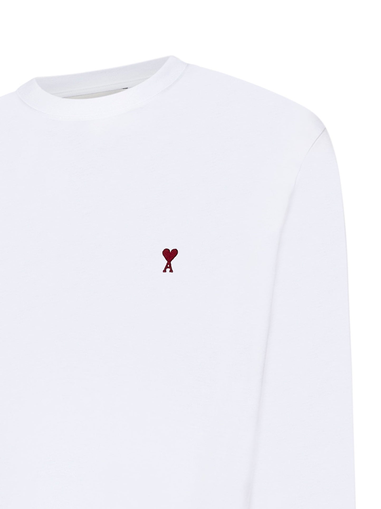 Ami Paris Men White Cotton Ami De Cœur Long-Sleeved T-Shirt AMI PARIS