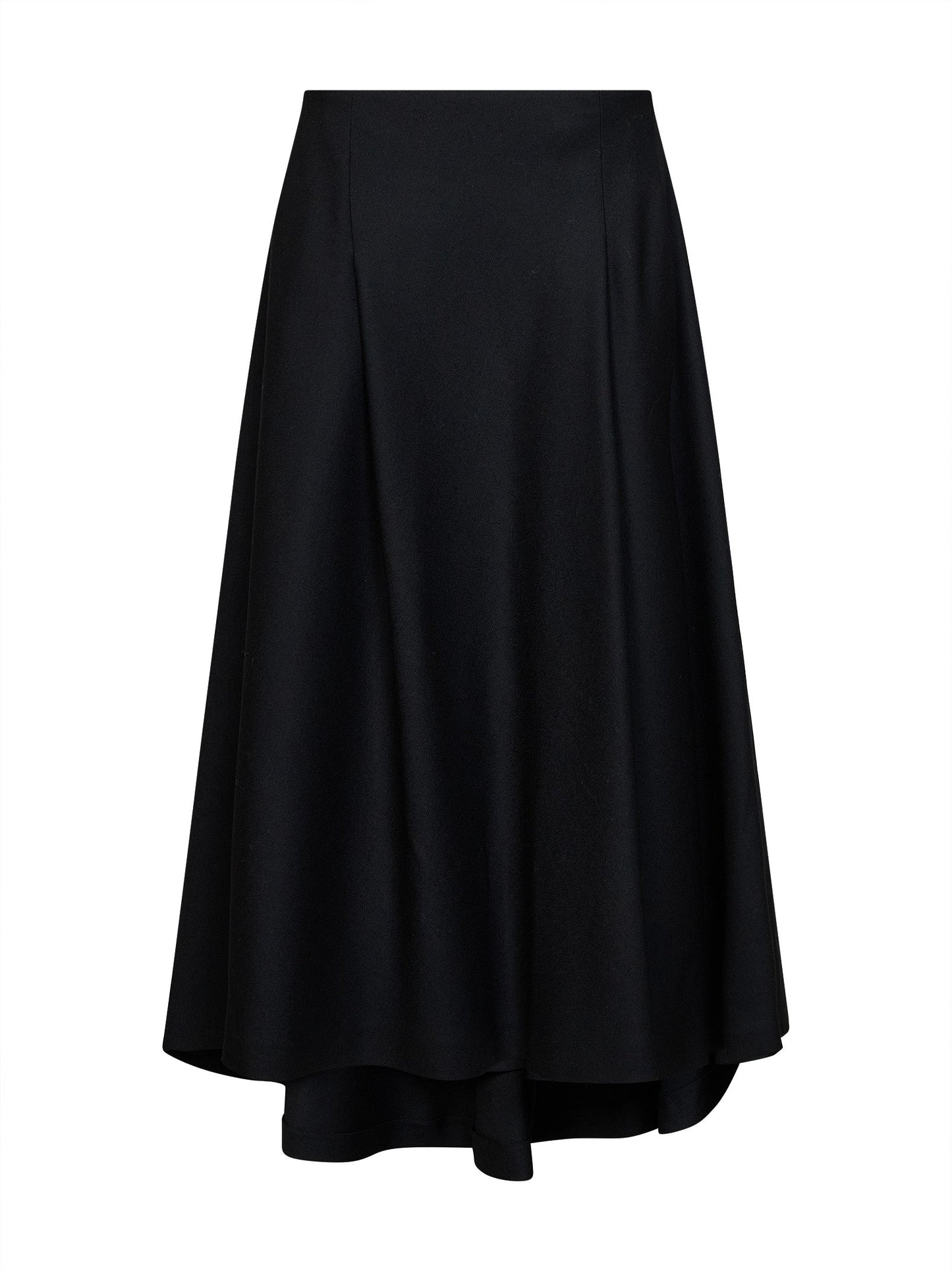 Ami Paris Women Black Wool A-Line Maxi Skirt AMI PARIS