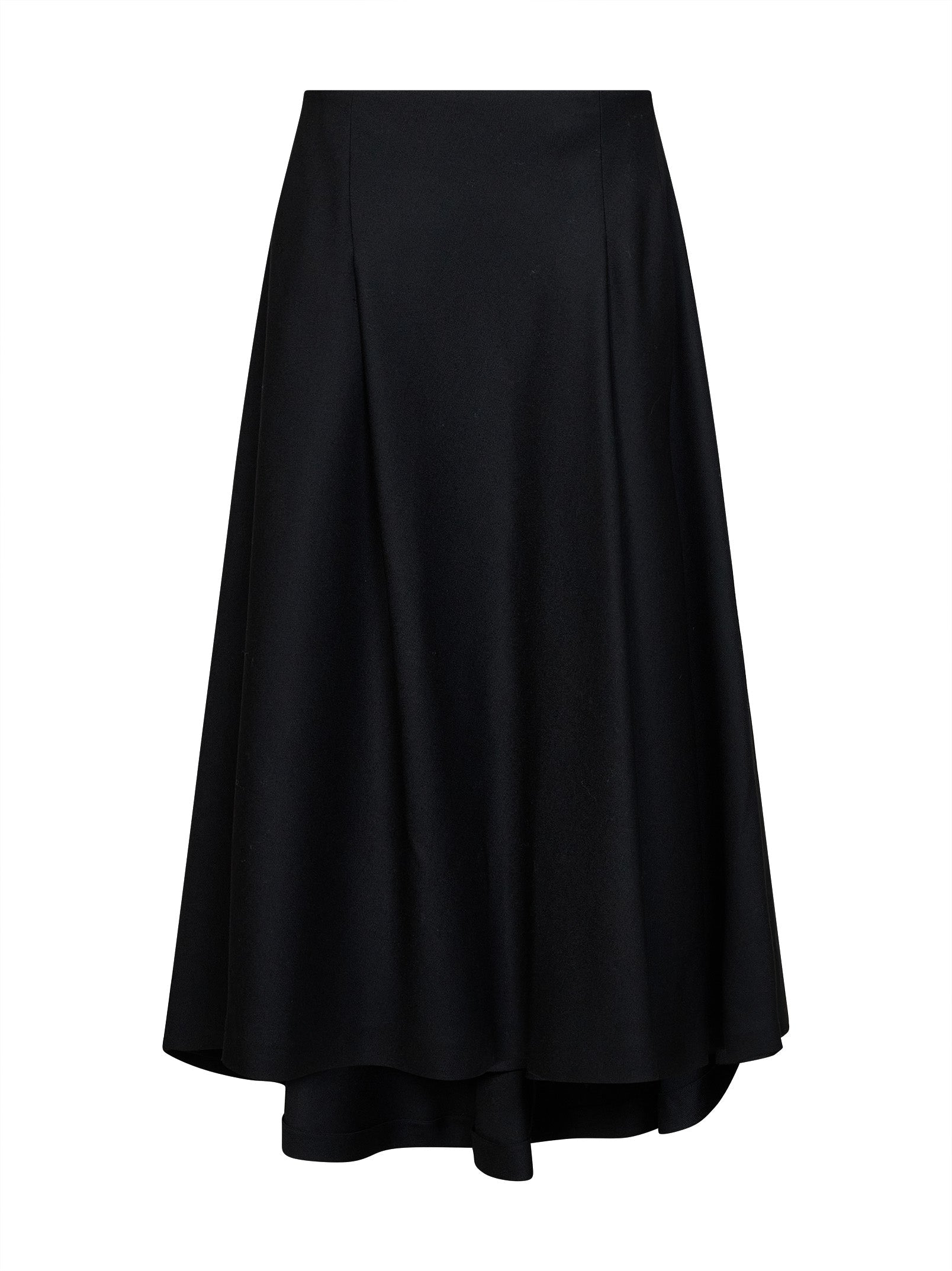 Ami Paris Women Black Wool A-Line Maxi Skirt AMI PARIS