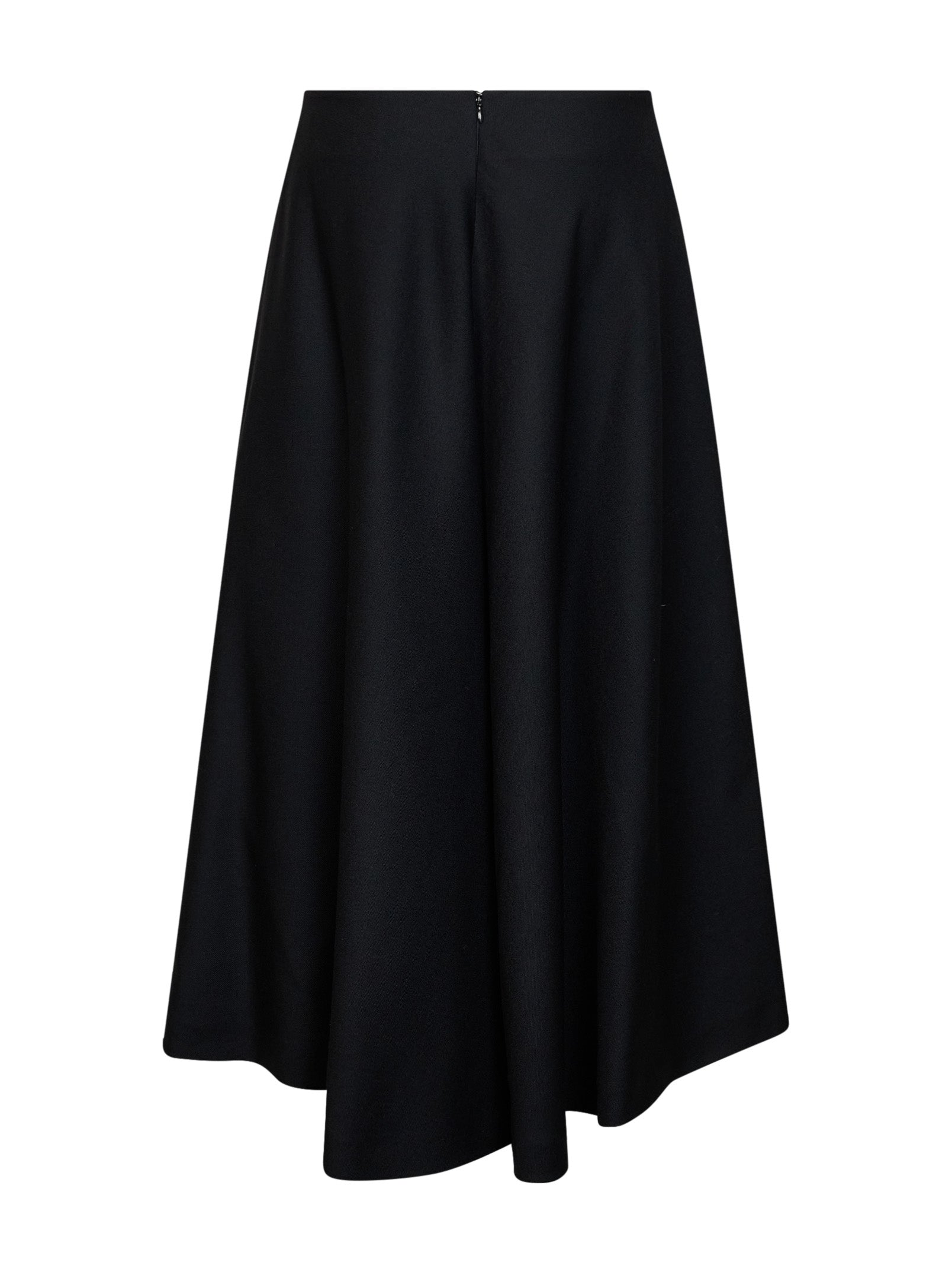 Ami Paris Women Black Wool A-Line Maxi Skirt AMI PARIS