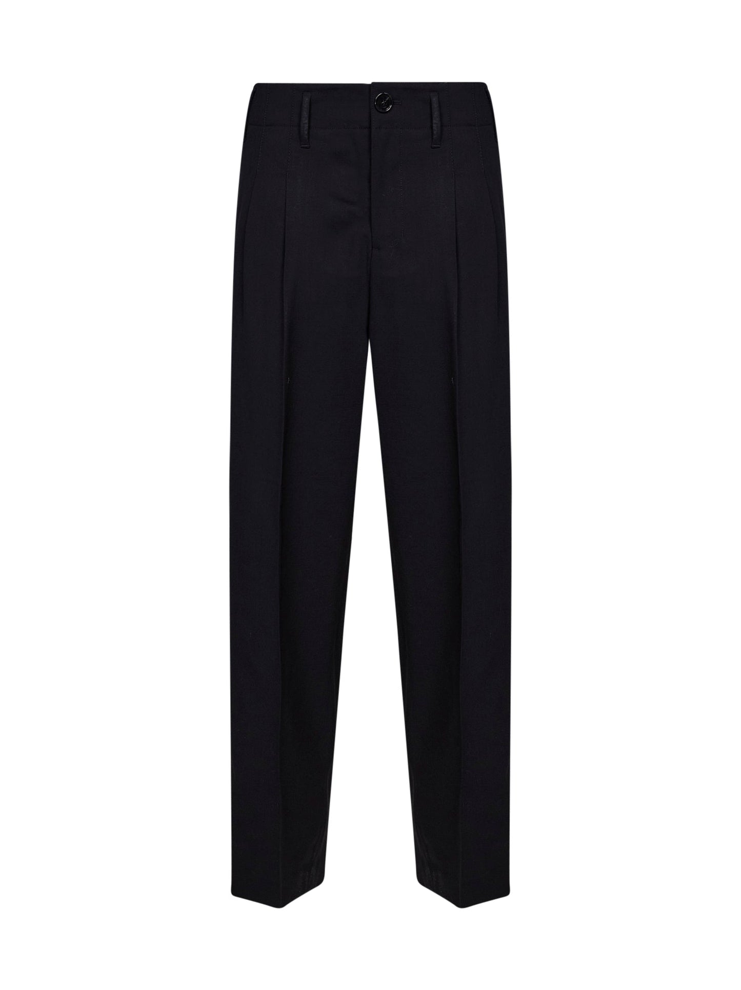 Ami Paris Women Black Virgin Wool Double-Pleat Trousers AMI PARIS