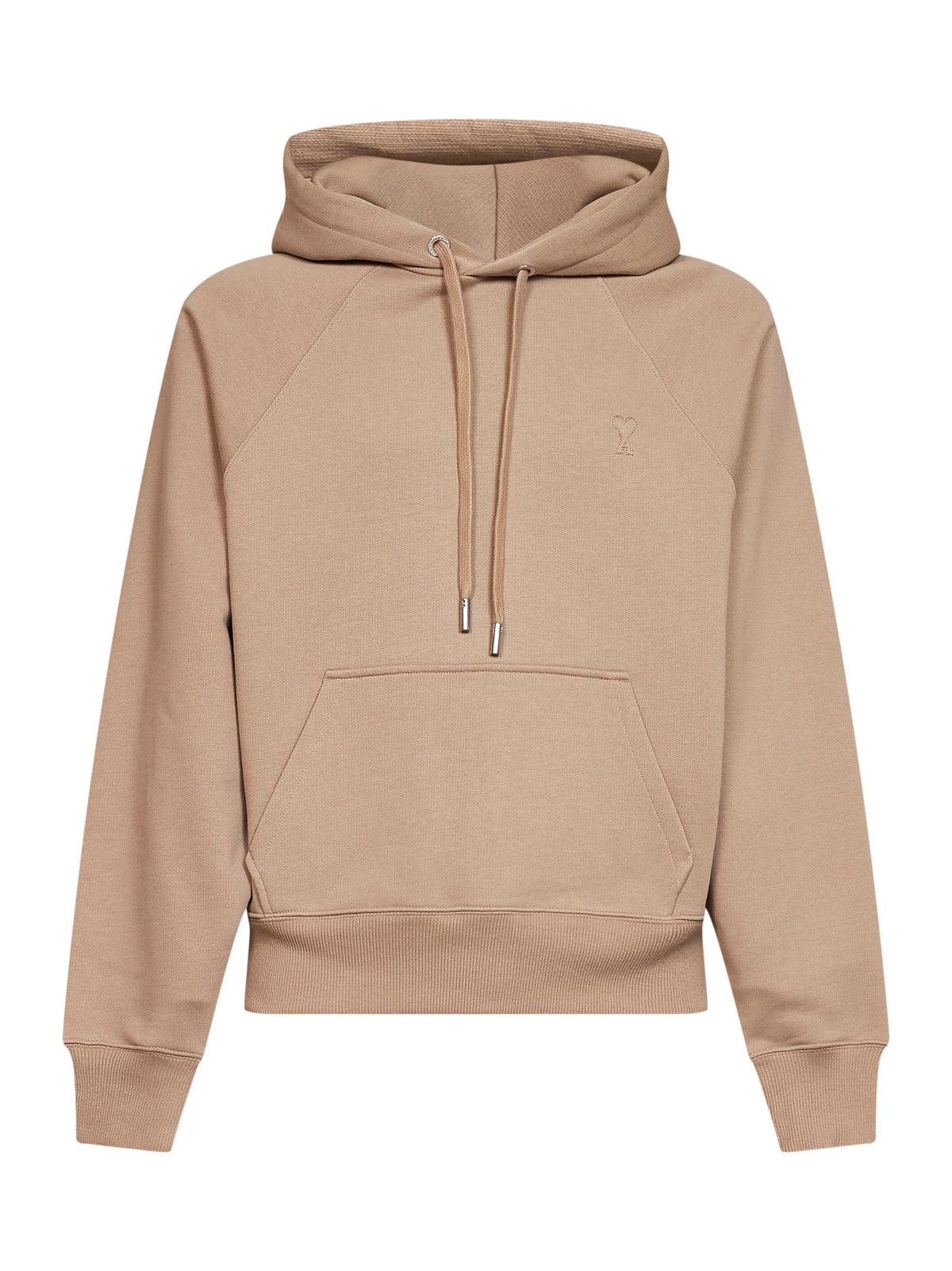 Ami Paris Men Beige Loopback Jersey Ami De Cœur Embossed Hoodie AMI PARIS
