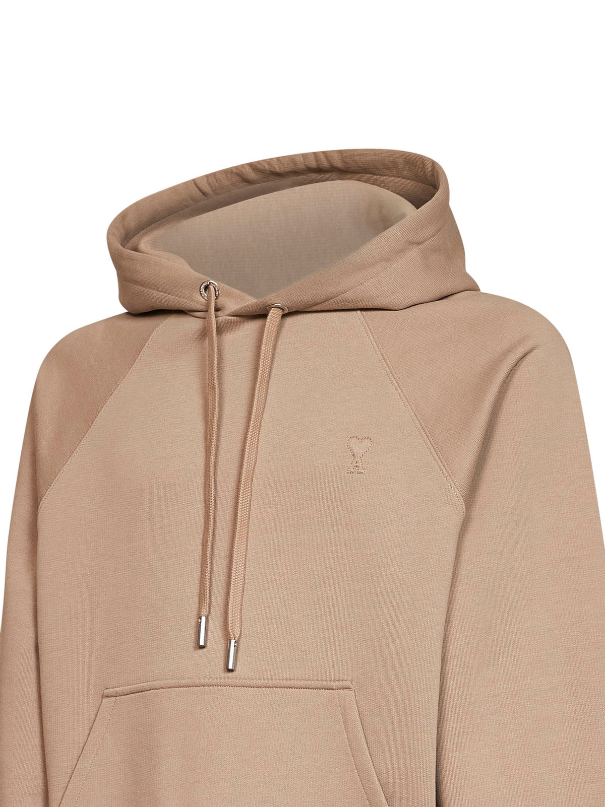 Ami Paris Men Beige Loopback Jersey Ami De Cœur Embossed Hoodie AMI PARIS