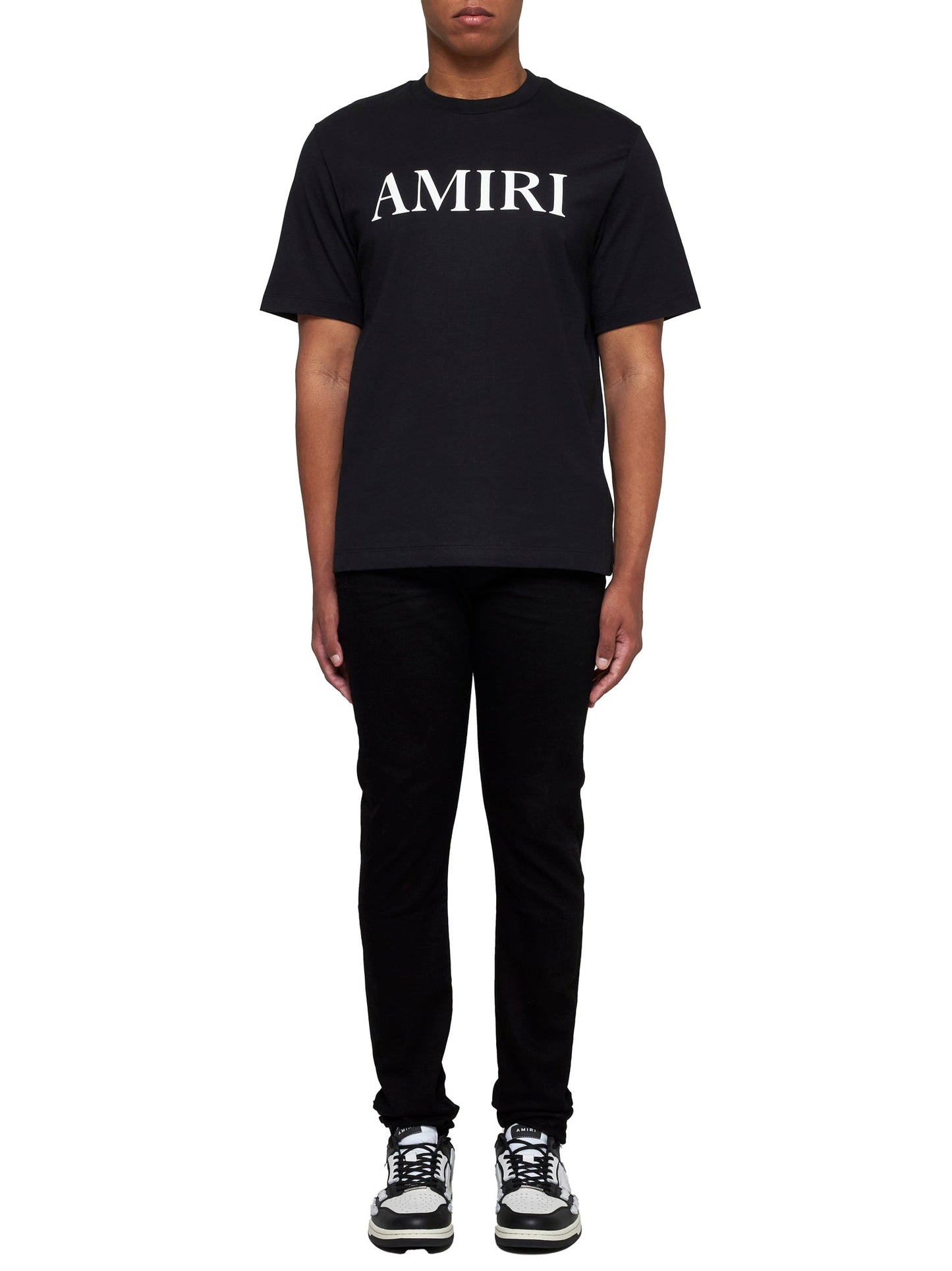 Amiri Men Black T-Shirt With Logo Lettering Print In Cotton AMIRI