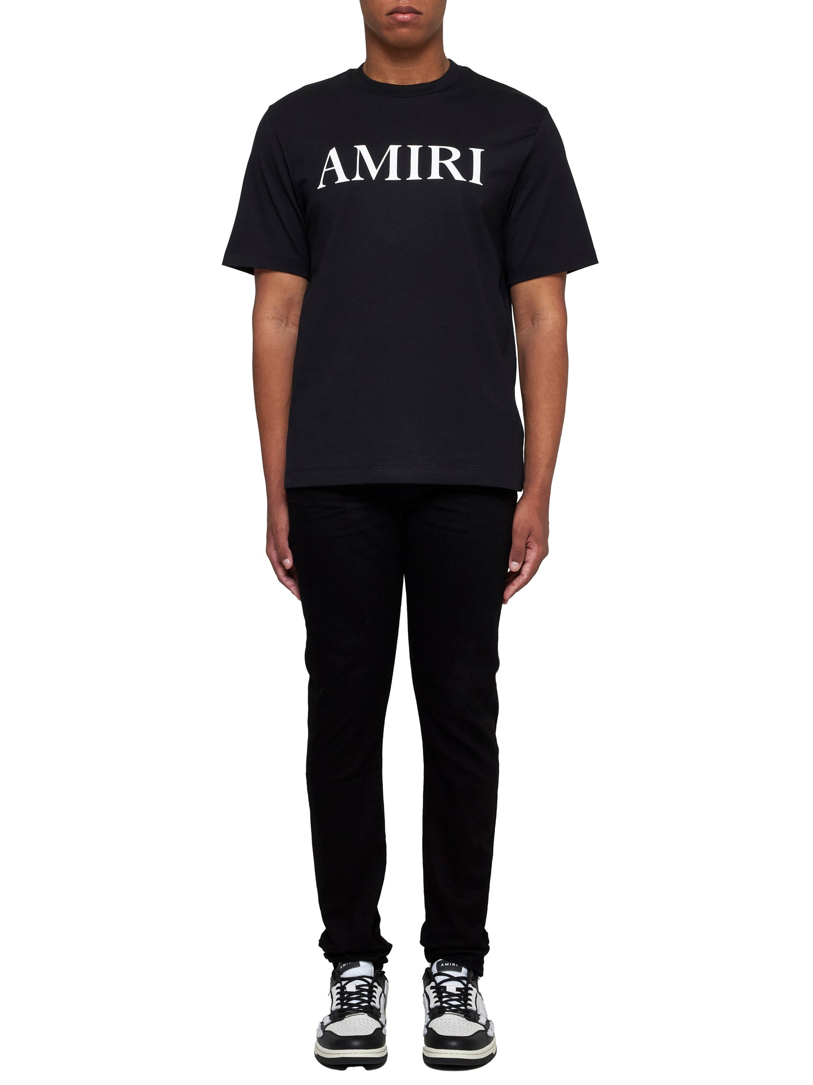 Amiri Men Black T-Shirt With Logo Lettering Print In Cotton AMIRI