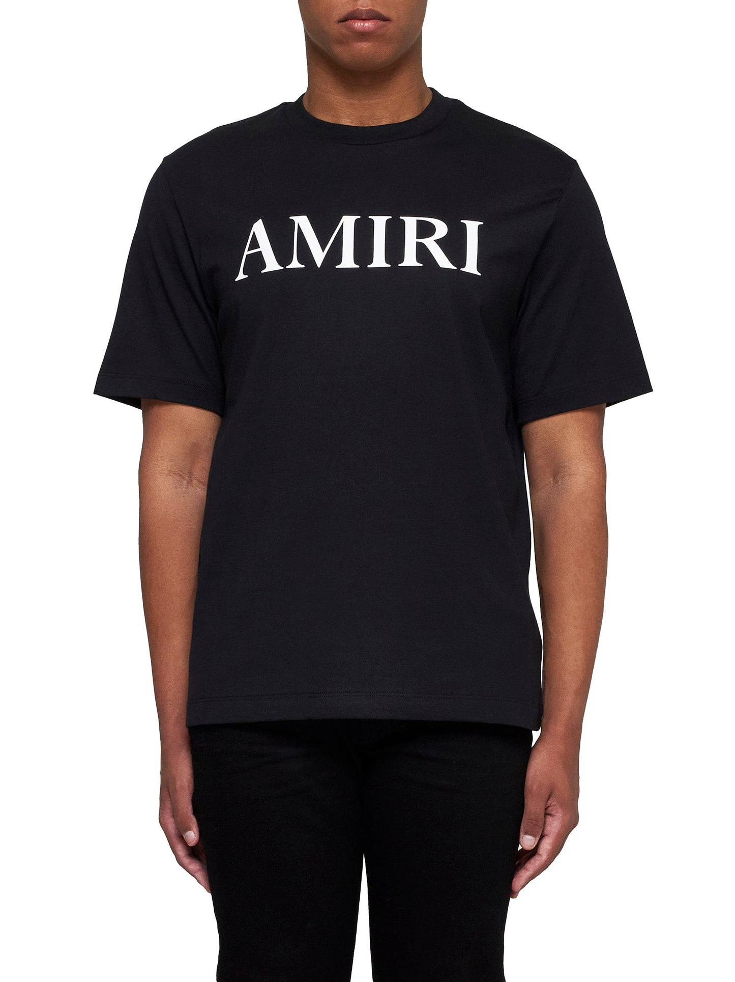 Amiri Men Black T-Shirt With Logo Lettering Print In Cotton AMIRI