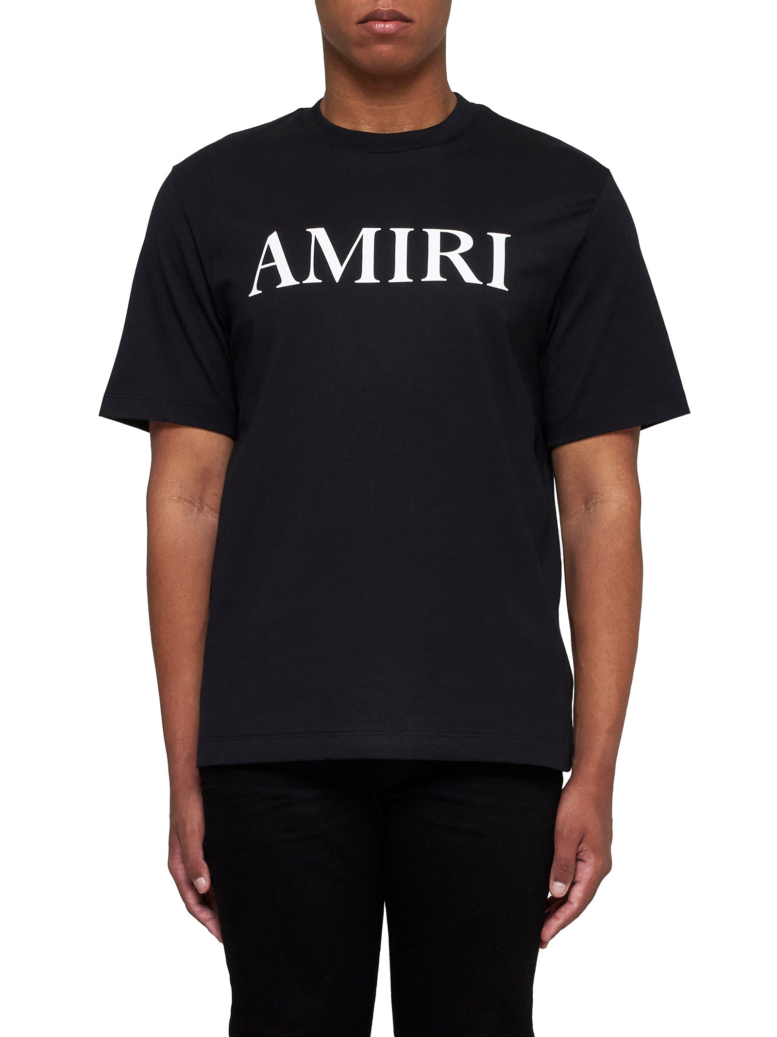 Amiri Men Black T-Shirt With Logo Lettering Print In Cotton AMIRI