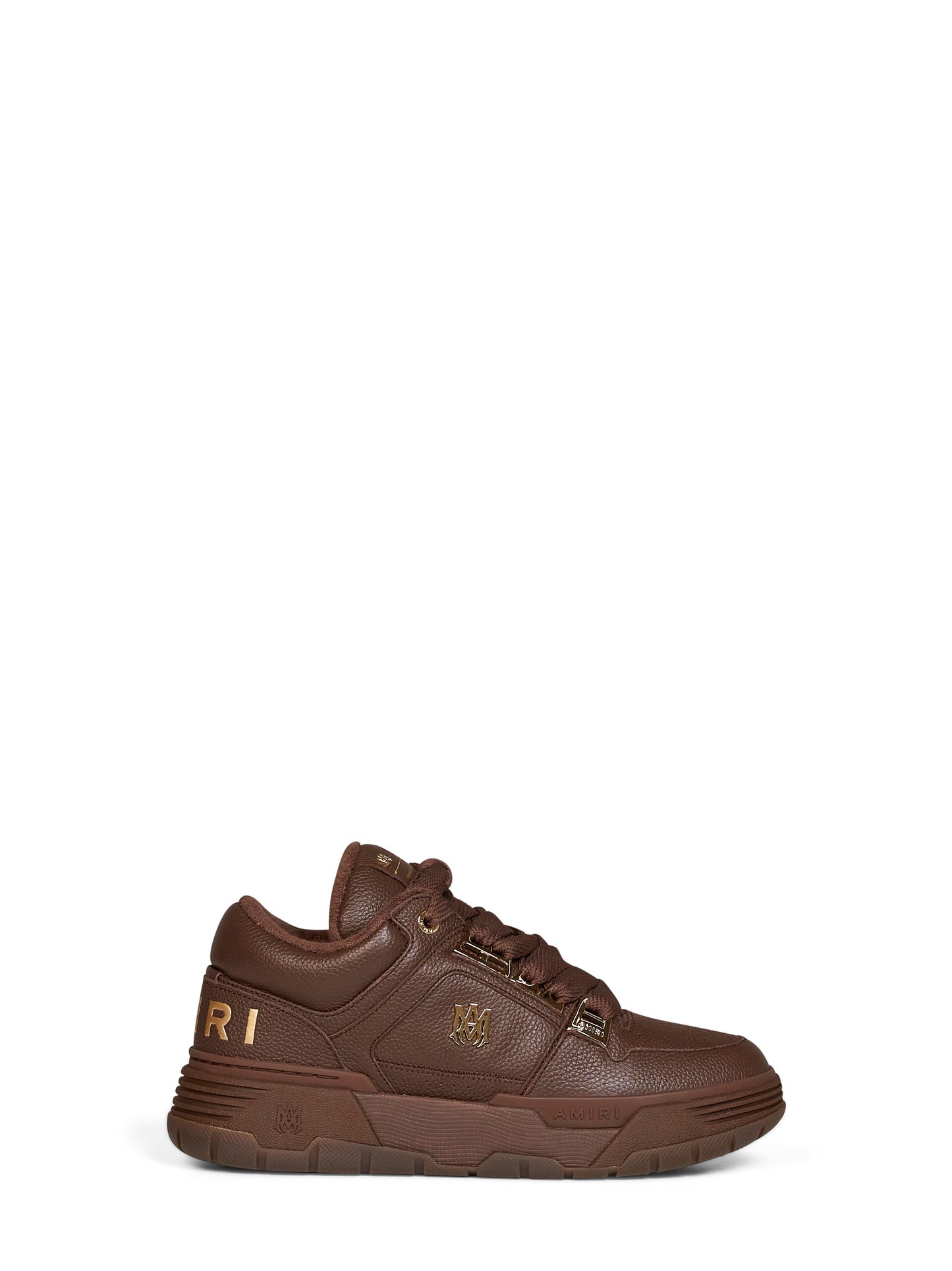 Amiri Men Brown Leather Chrome Ma-1 Sneakers AMIRI