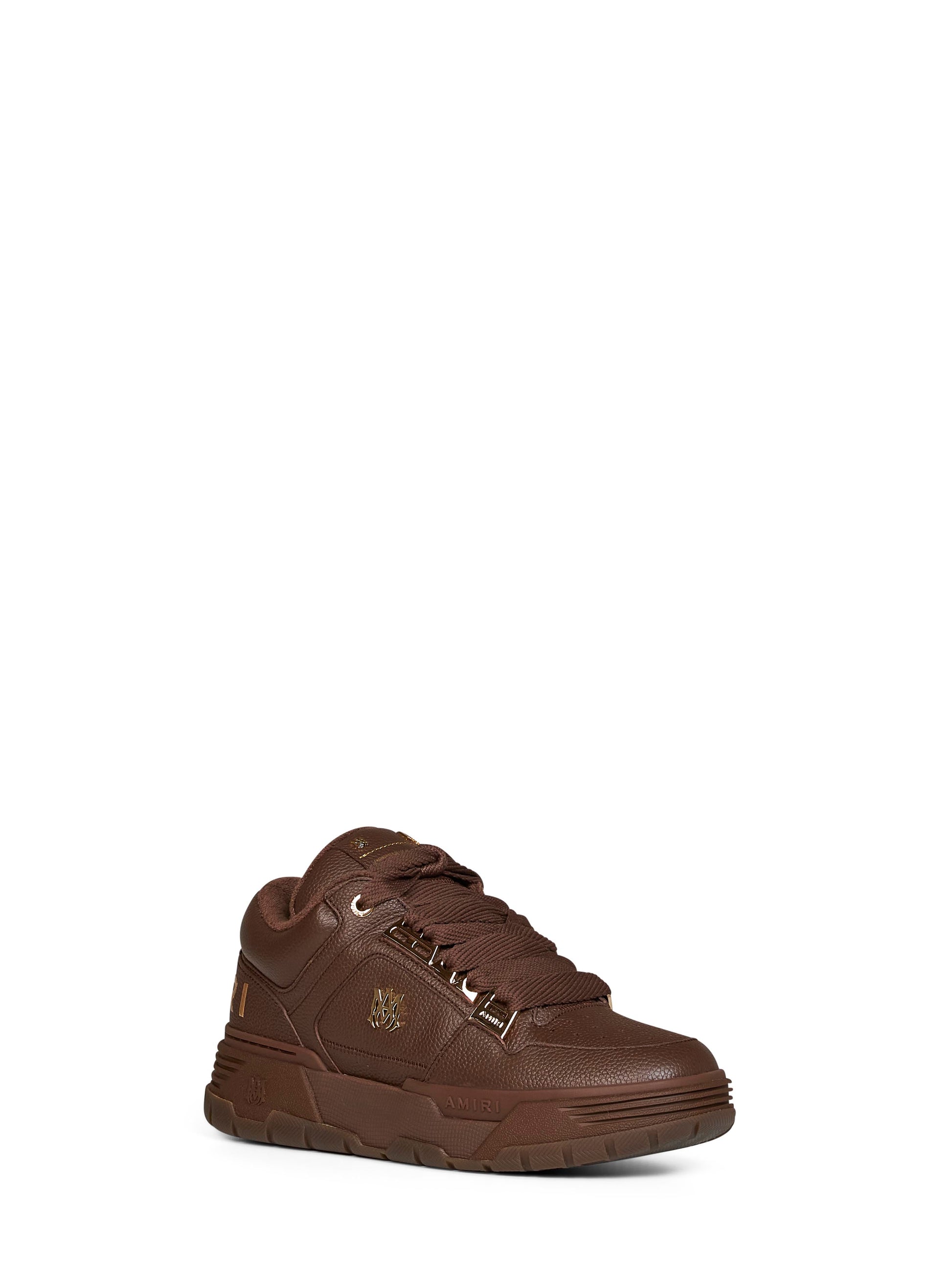 Amiri Men Brown Leather Chrome Ma-1 Sneakers AMIRI
