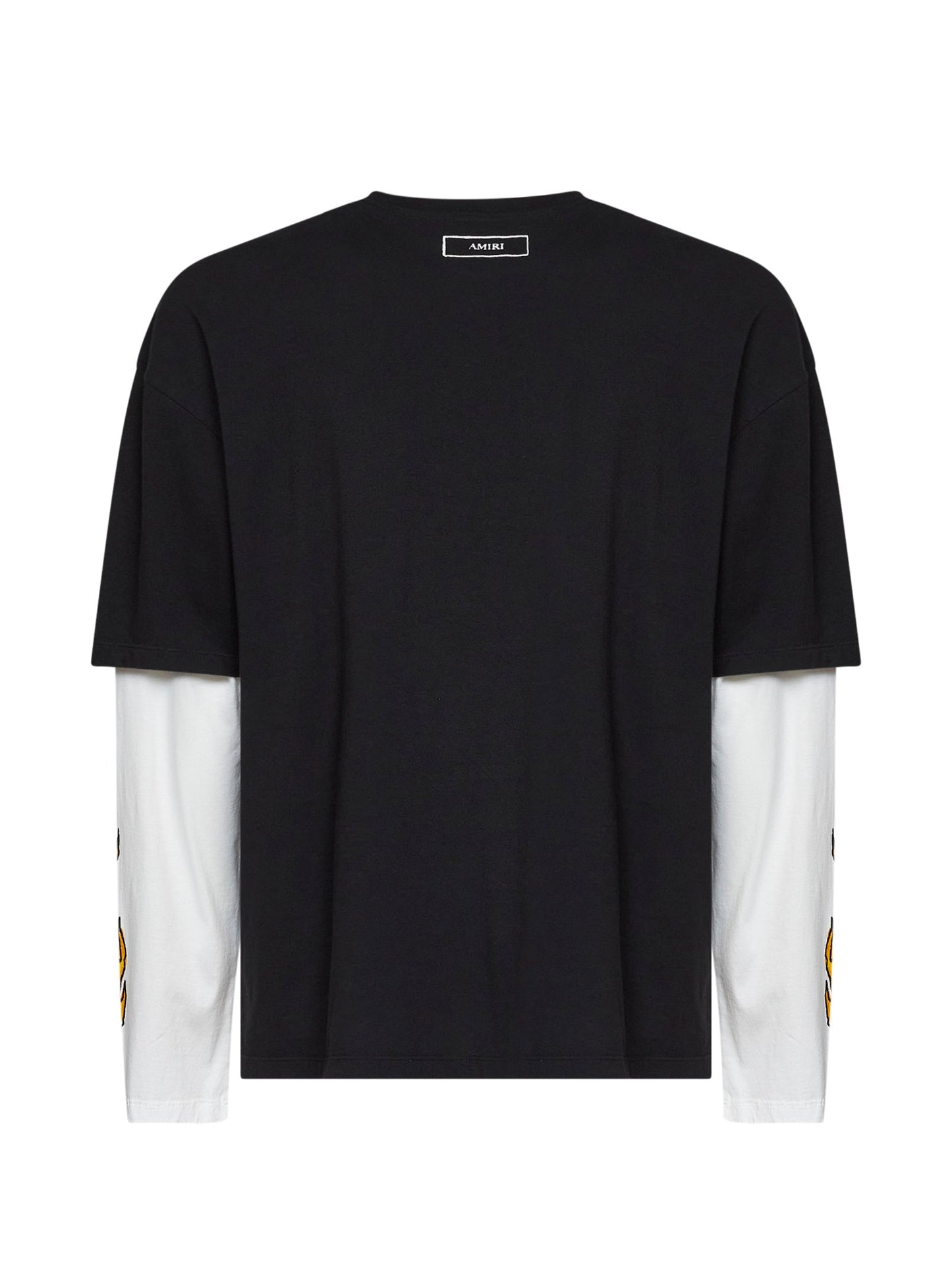 Amiri Men Black Cotton Jersey Burnt Out Double-Sleeve T-Shirt AMIRI