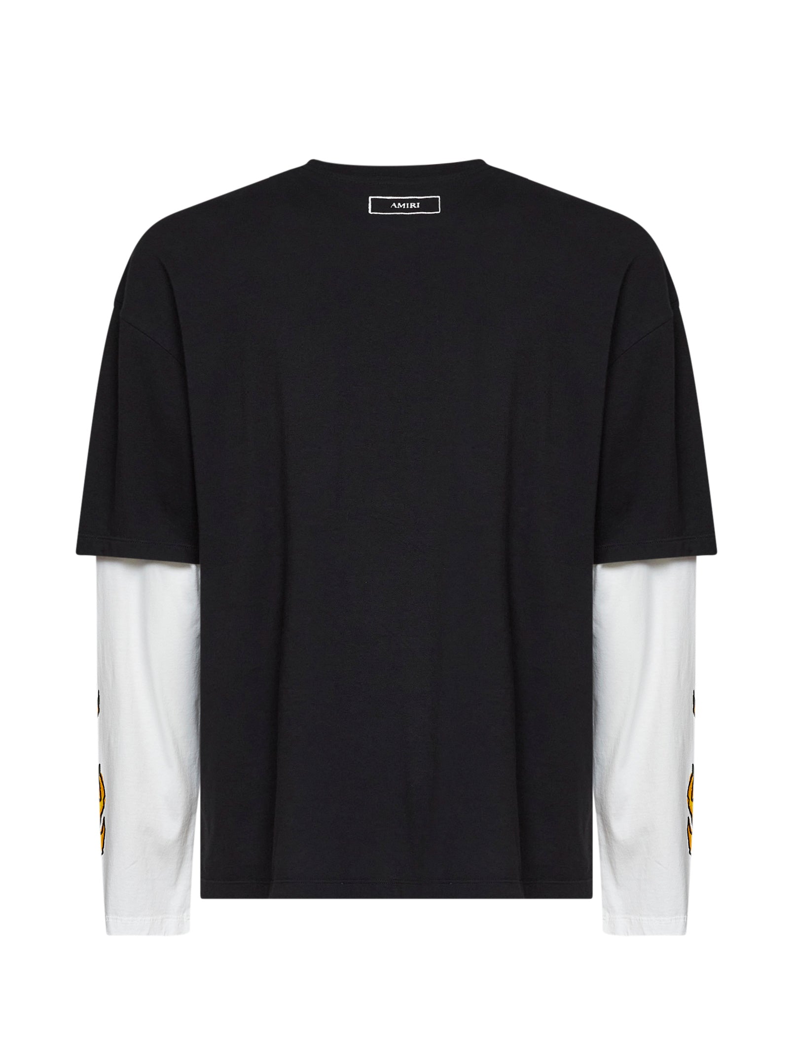 Amiri Men Black Cotton Jersey Burnt Out Double-Sleeve T-Shirt AMIRI