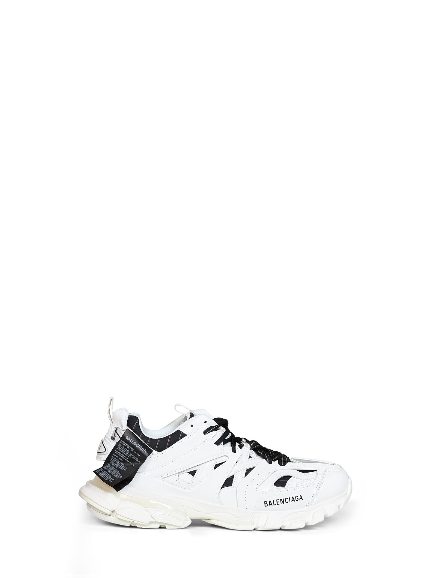 Balenciaga Men Black And White Polyurethane And Cotton Track Shirt Sneakers BALENCIAGA