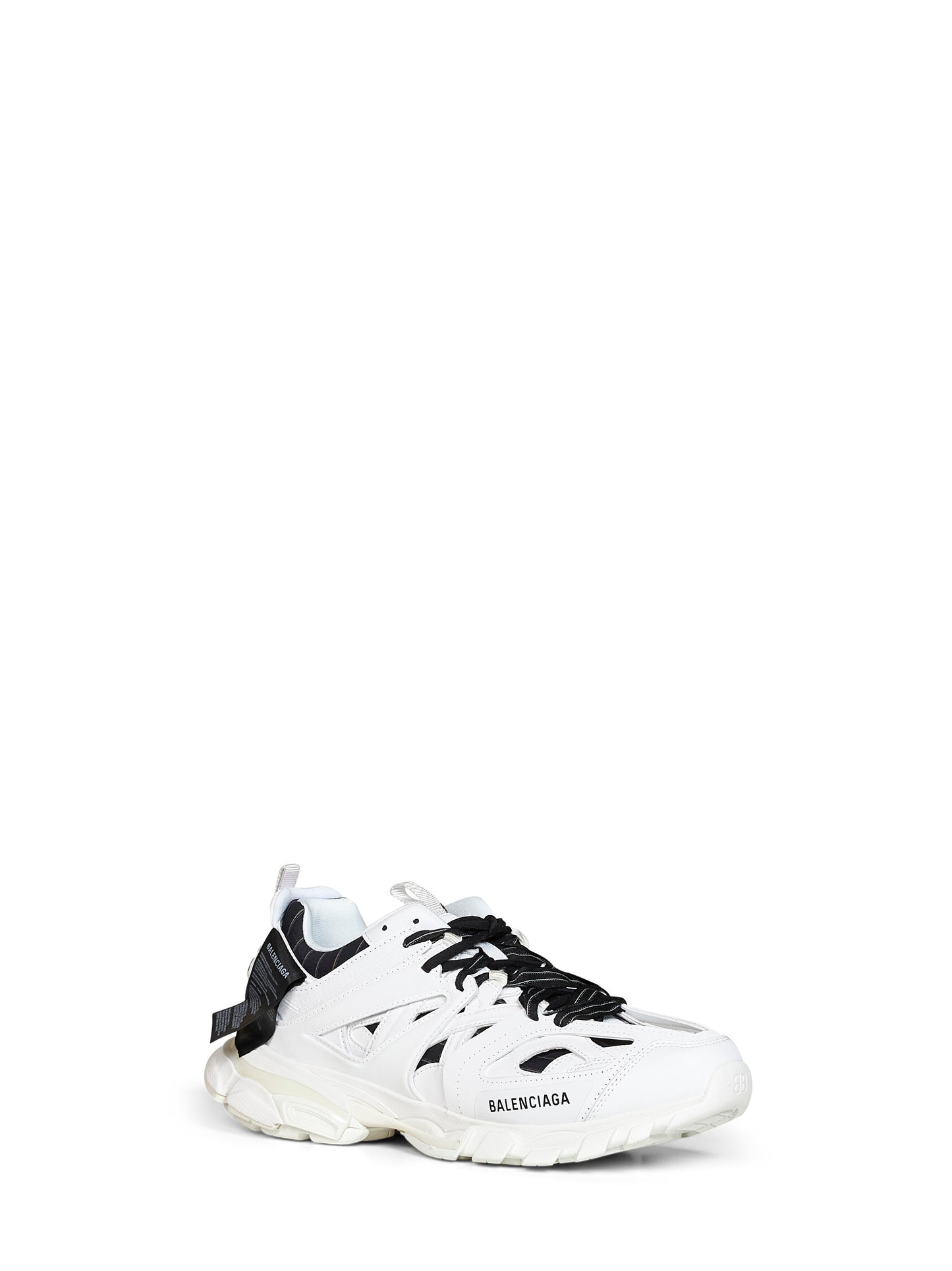 Balenciaga Men Black And White Polyurethane And Cotton Track Shirt Sneakers BALENCIAGA