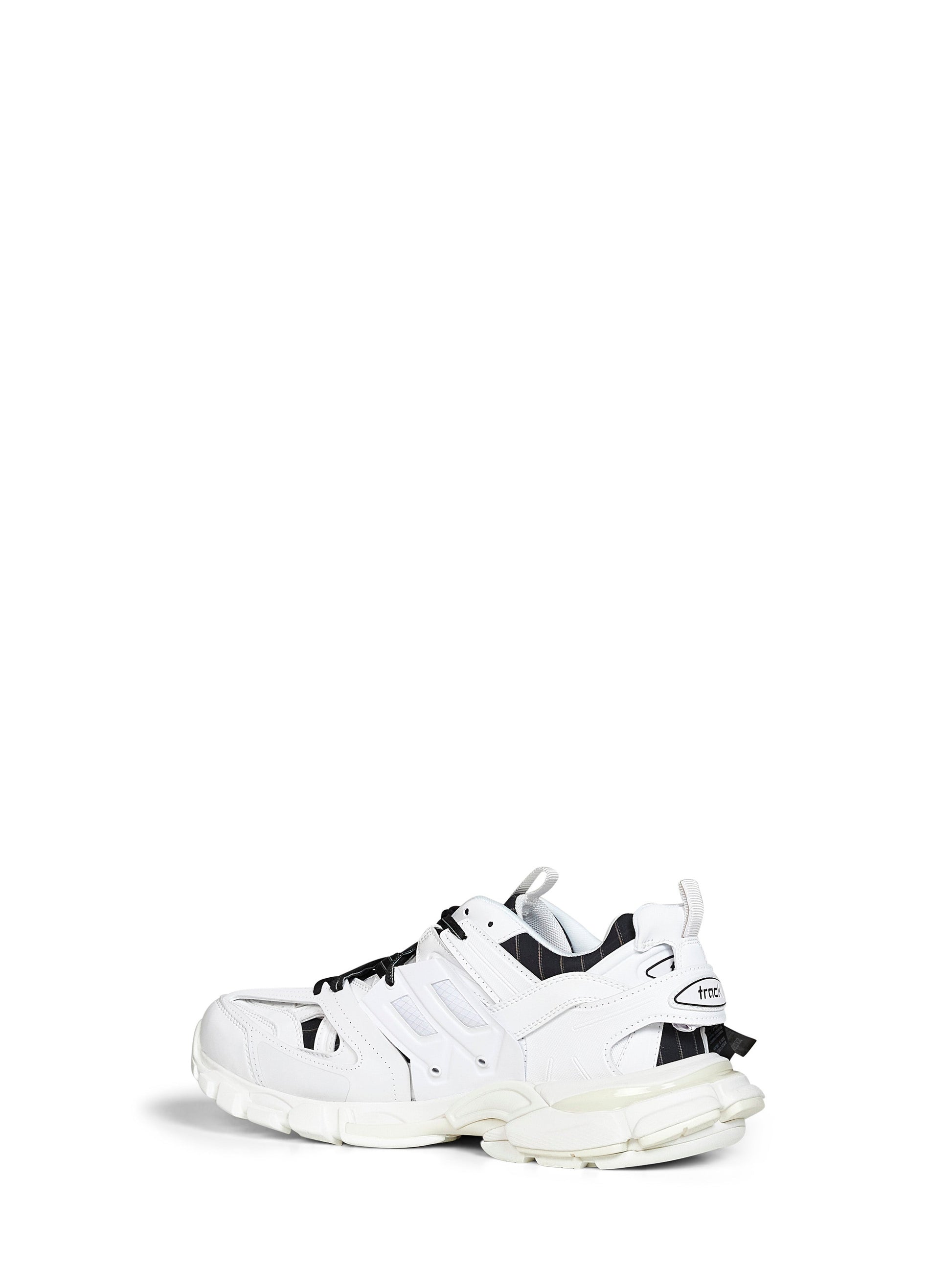 Balenciaga Men Black And White Polyurethane And Cotton Track Shirt Sneakers BALENCIAGA