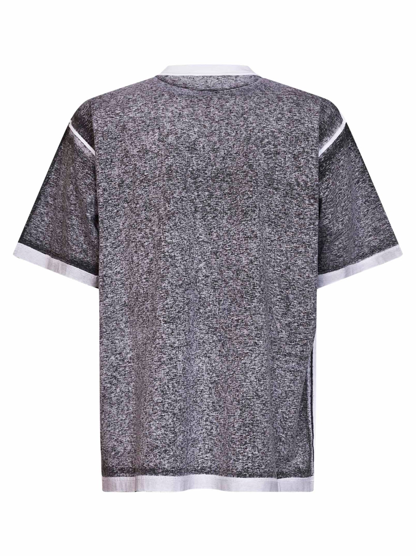 Balenciaga Men Black Heathered-Effect Jersey Regular Fit T-Shirt BALENCIAGA