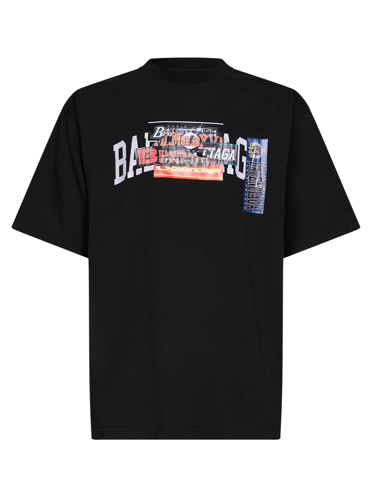 Balenciaga Men Black Bumper Stickers Medium Fit T-Shirt BALENCIAGA