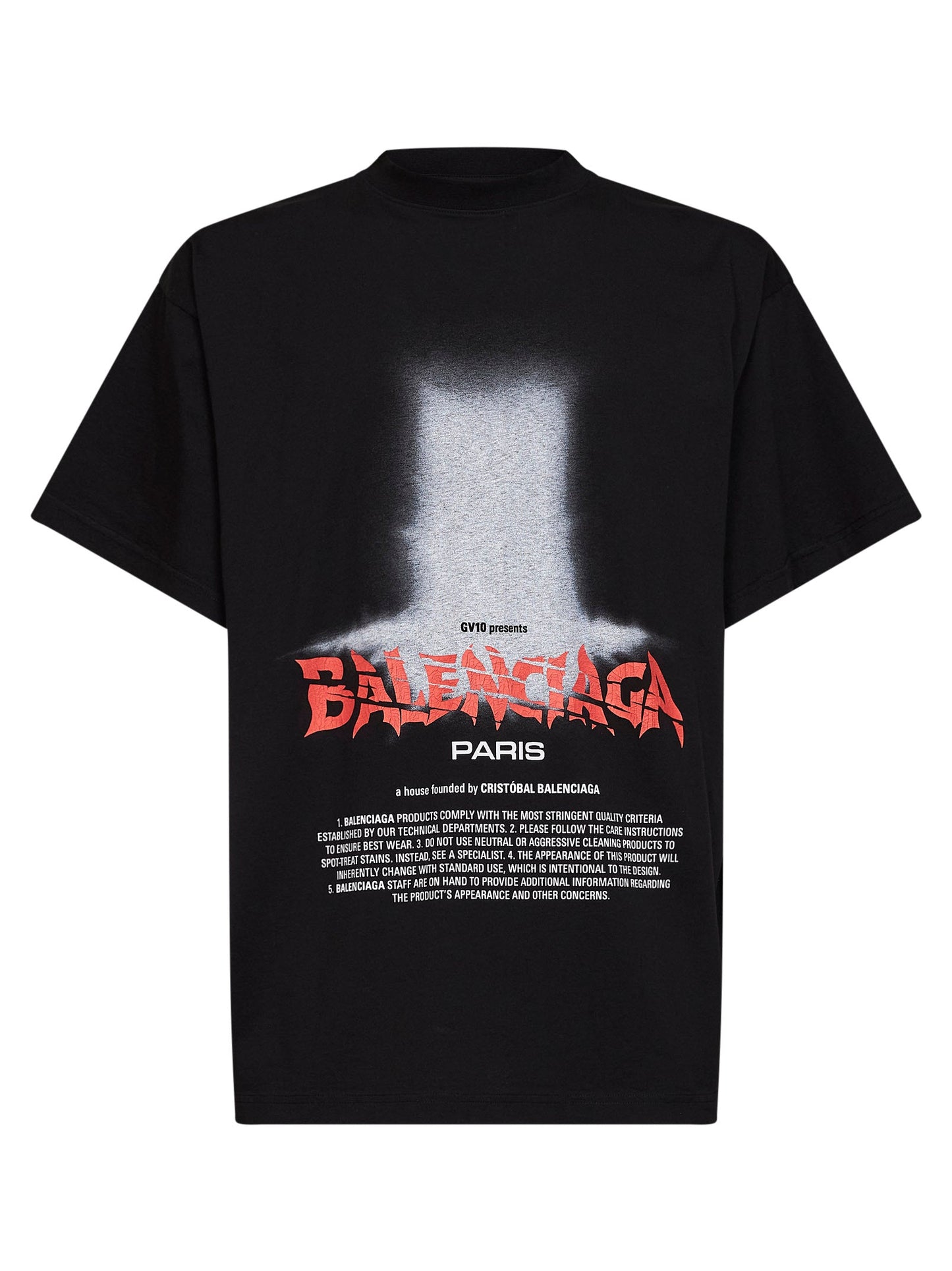 Balenciaga Men Black The Door Oversize T-Shirt BALENCIAGA