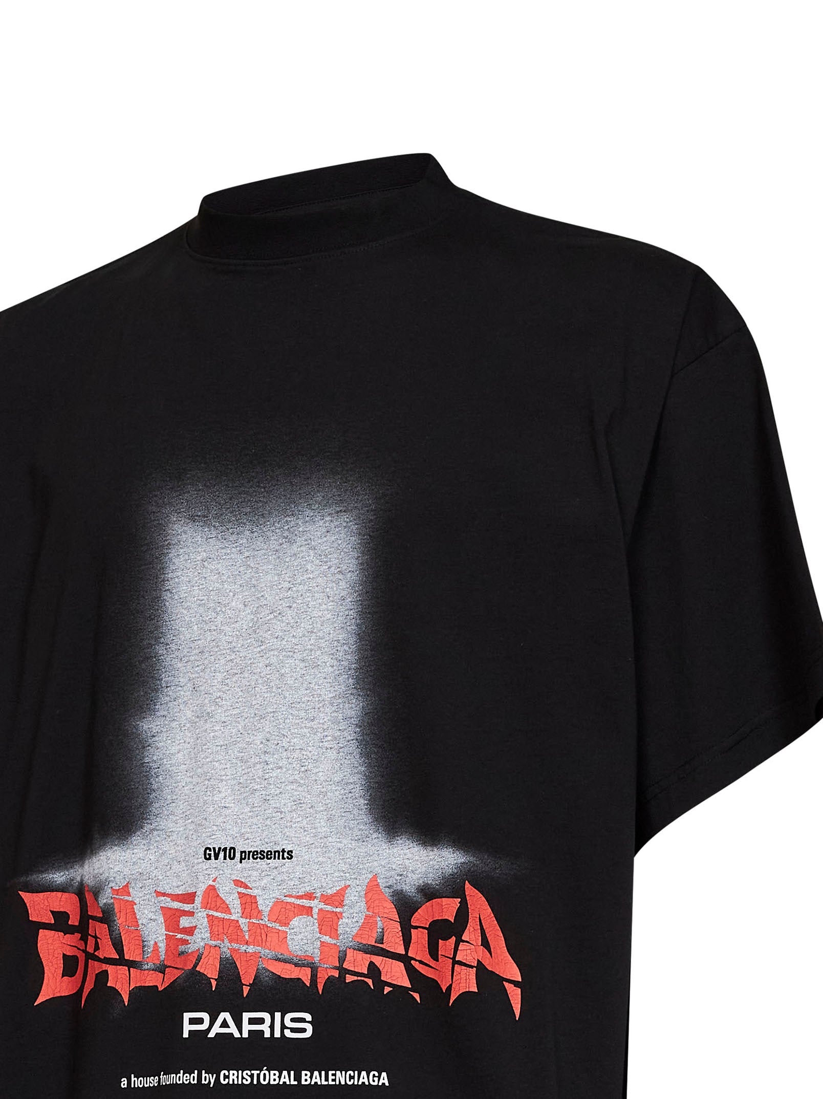 Balenciaga Men Black The Door Oversize T-Shirt BALENCIAGA