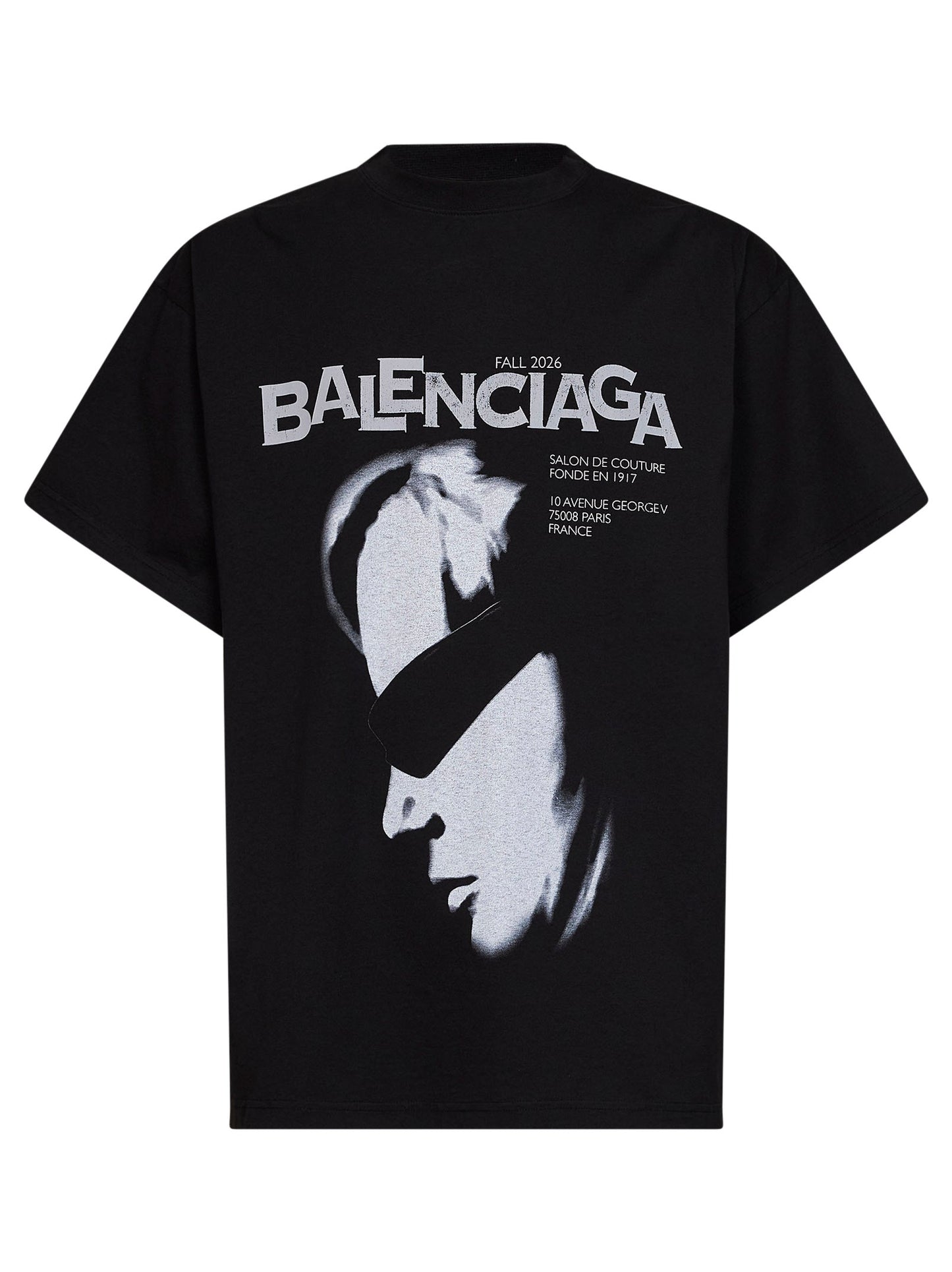 Balenciaga Men Black Lady In Shades Oversize T-Shirt BALENCIAGA