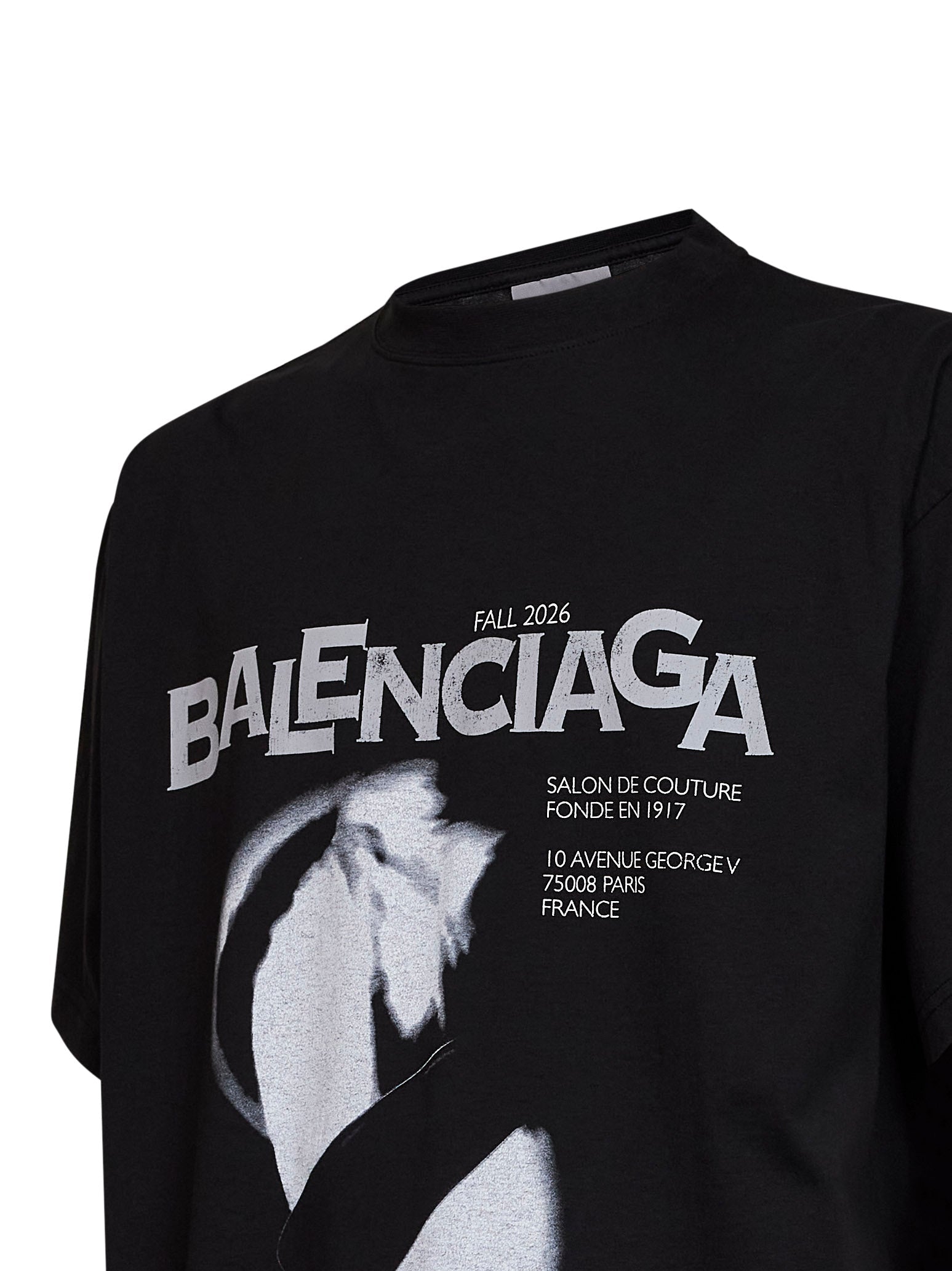 Balenciaga Men Black Lady In Shades Oversize T-Shirt BALENCIAGA