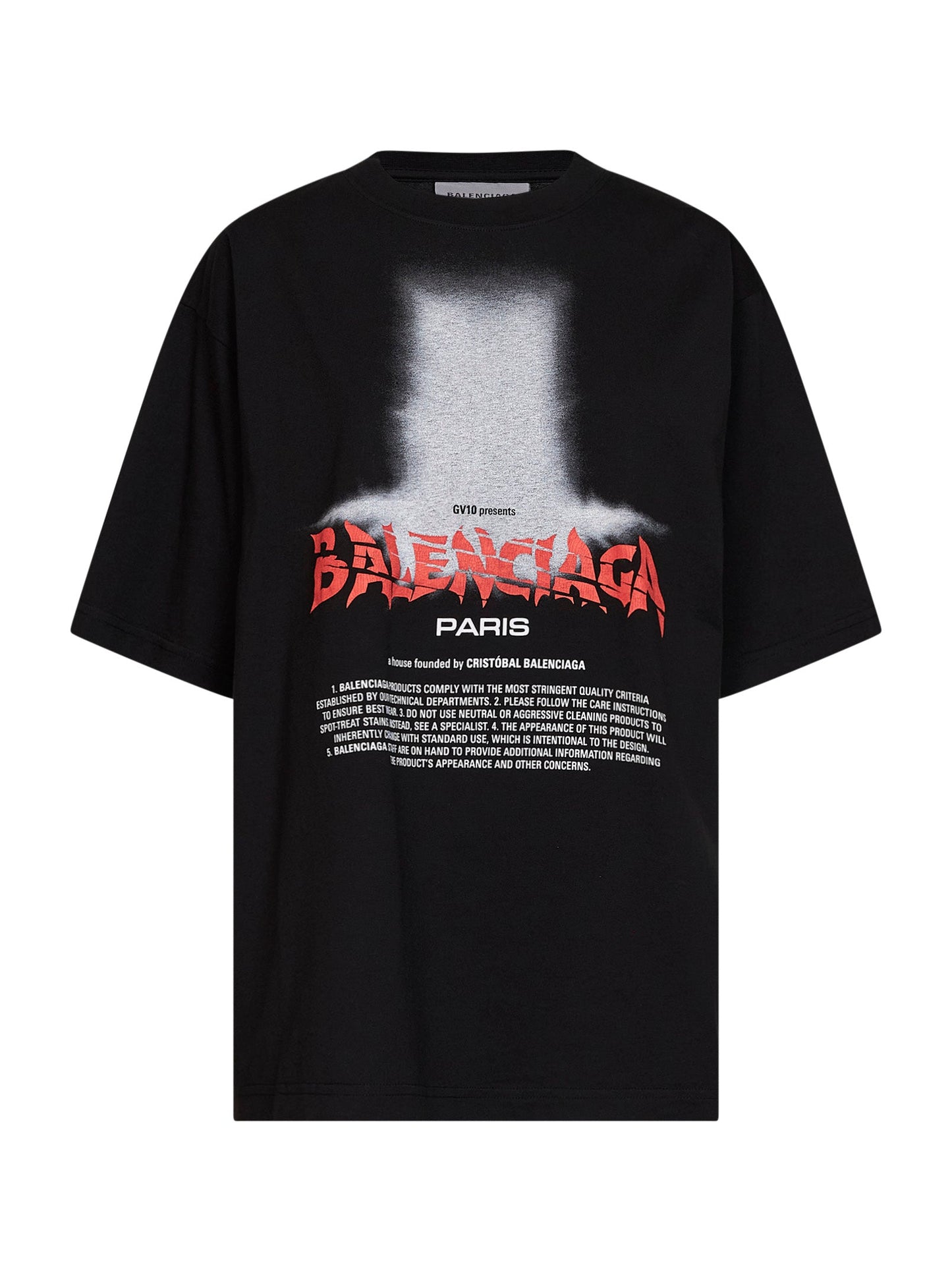 Balenciaga Women Black The Door Oversize T-Shirt <Br/> BALENCIAGA