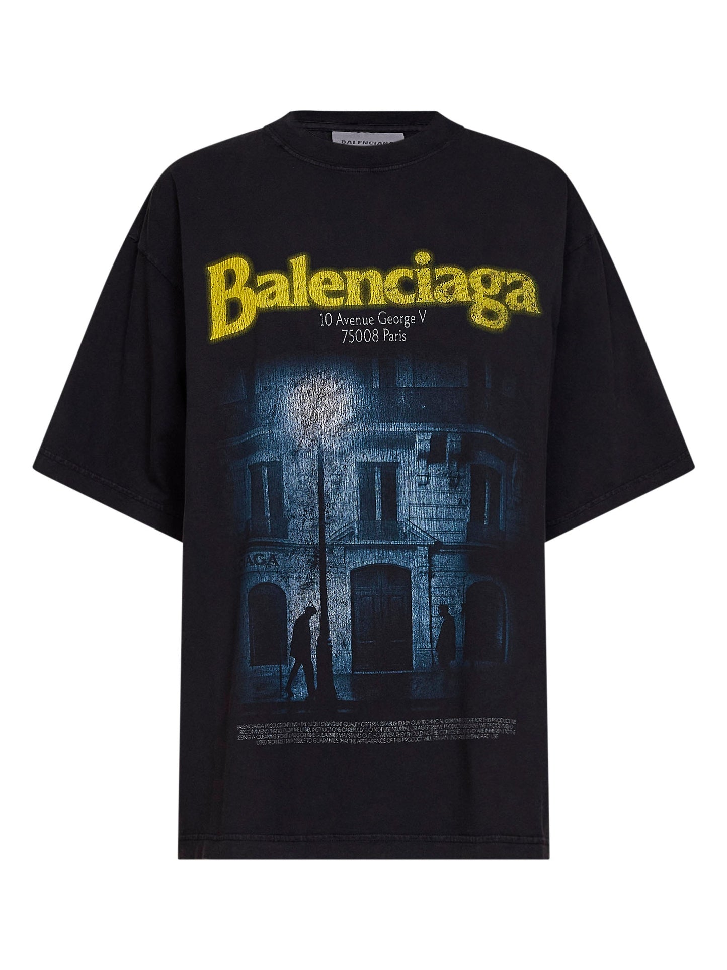 Balenciaga Women Washed Black The Address Oversize T-Shirt BALENCIAGA