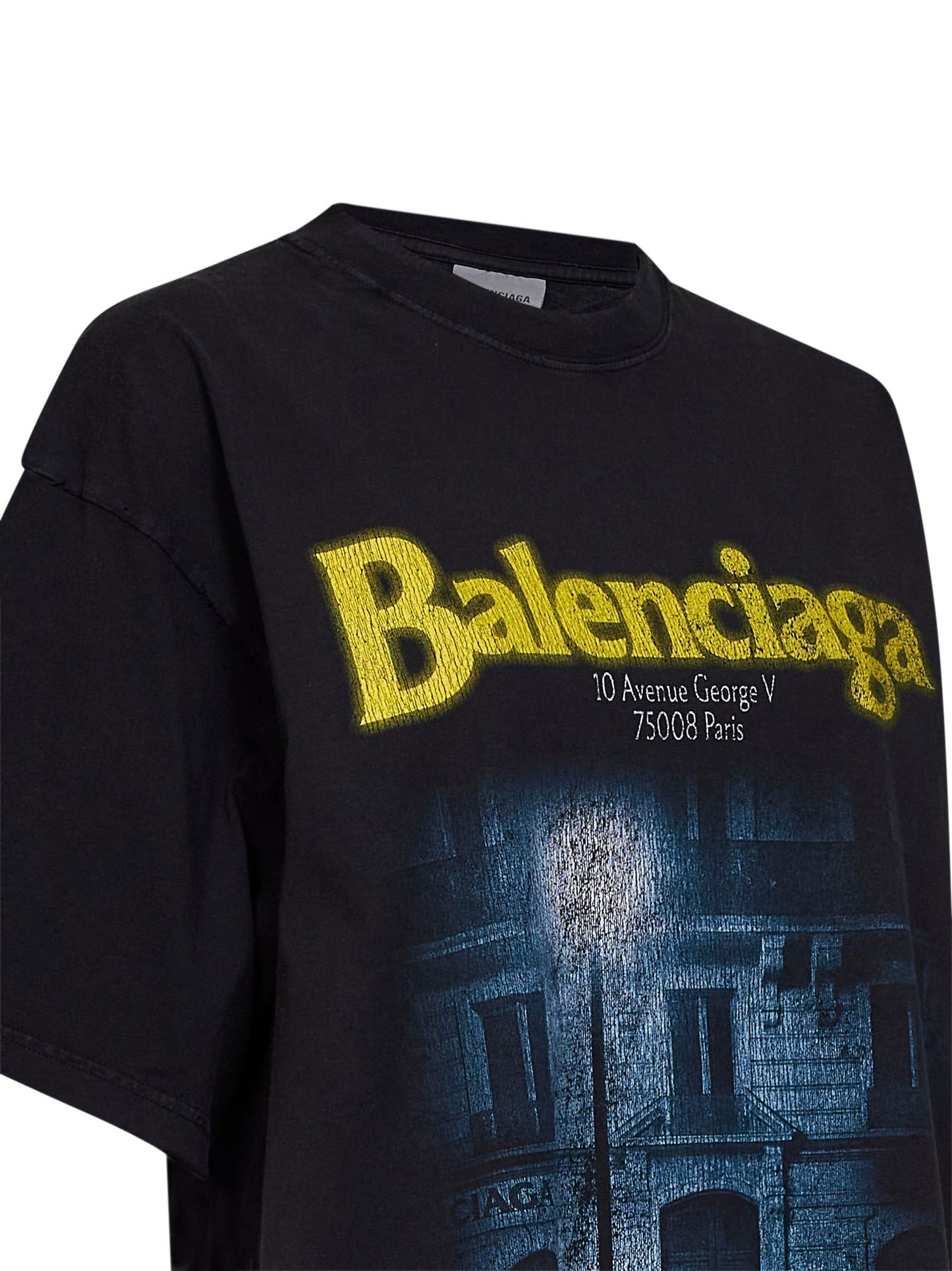 Balenciaga Women Washed Black The Address Oversize T-Shirt BALENCIAGA