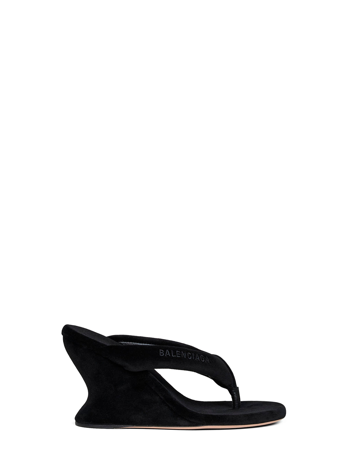 Balenciaga Women Black Gaeta 90Mm Wedge Thong Sandals BALENCIAGA